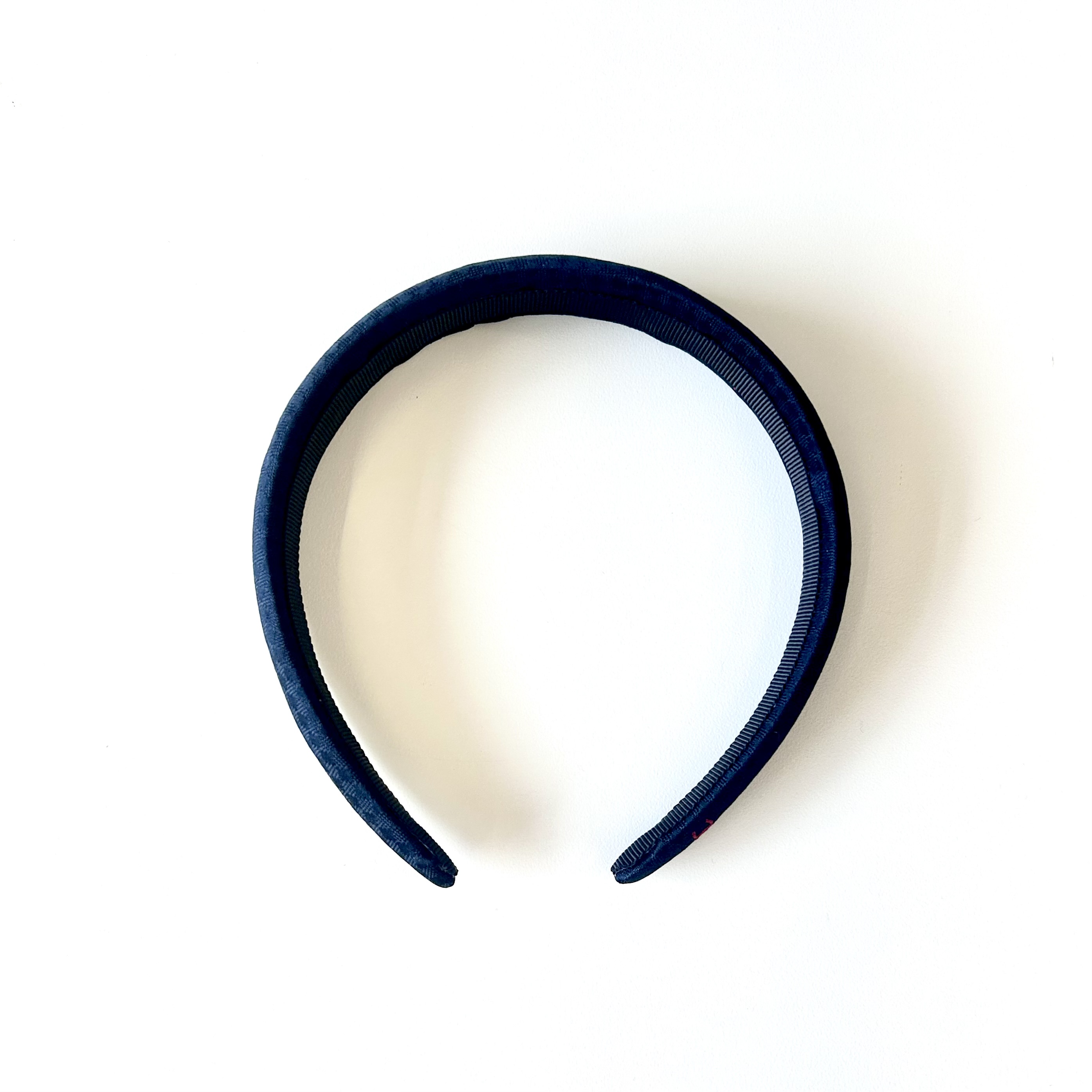 CHANEL navy silk red CC hair band no.94