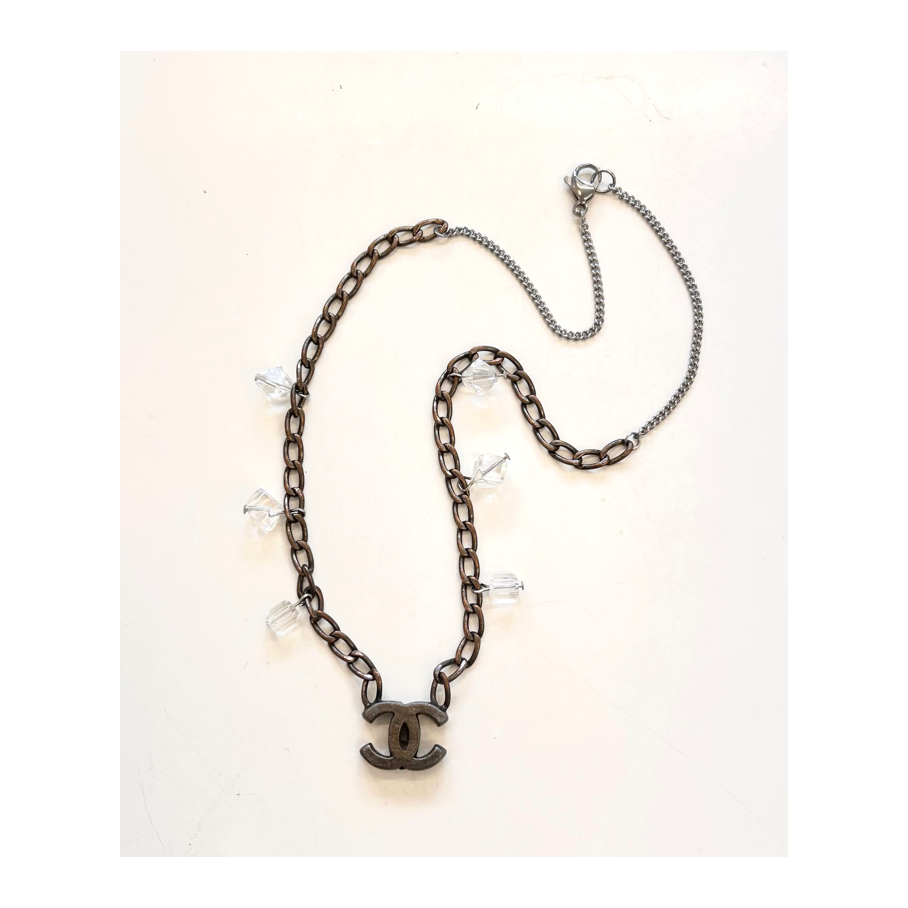 CHANEL antique CC crystal necklace