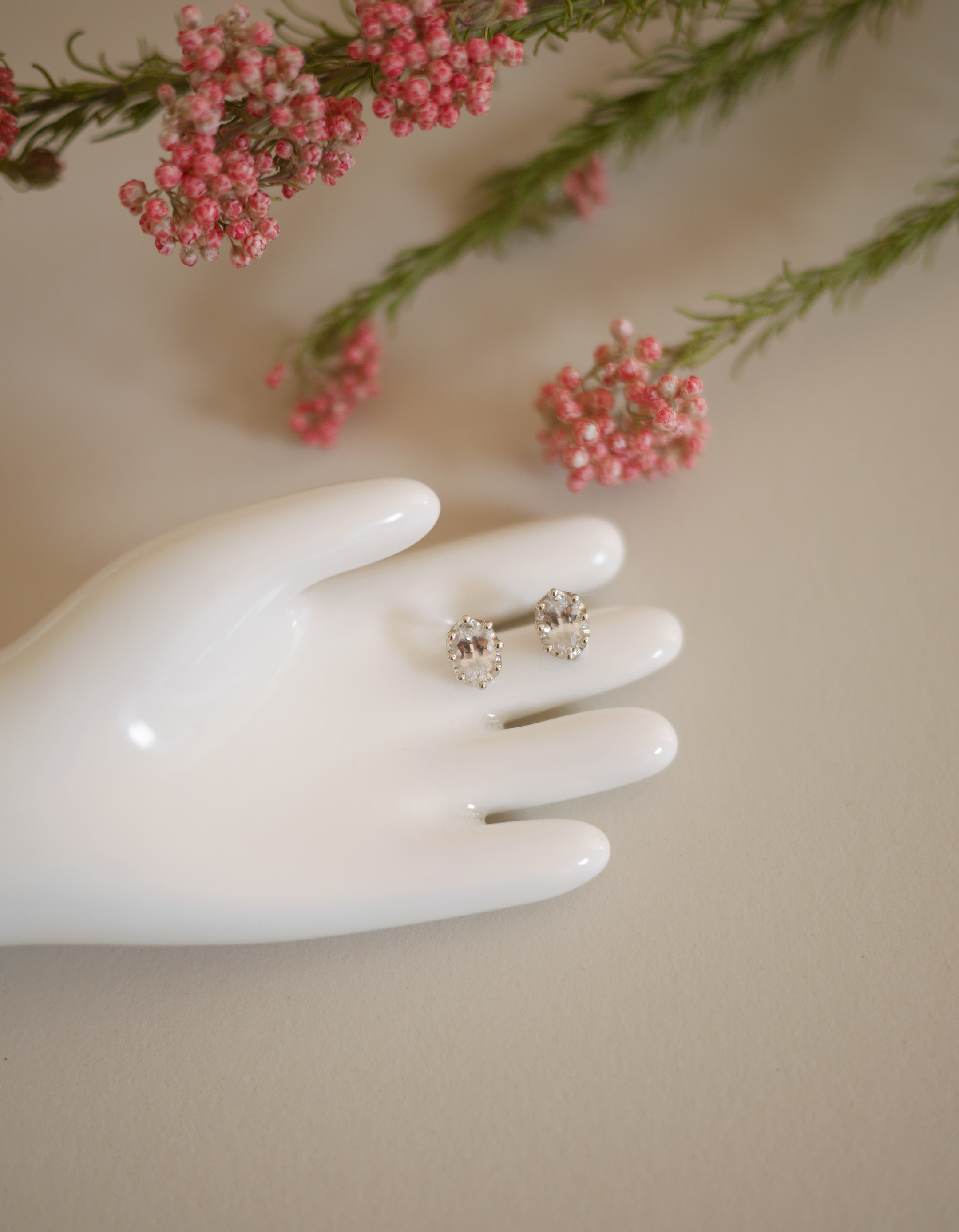 white topaz earrings