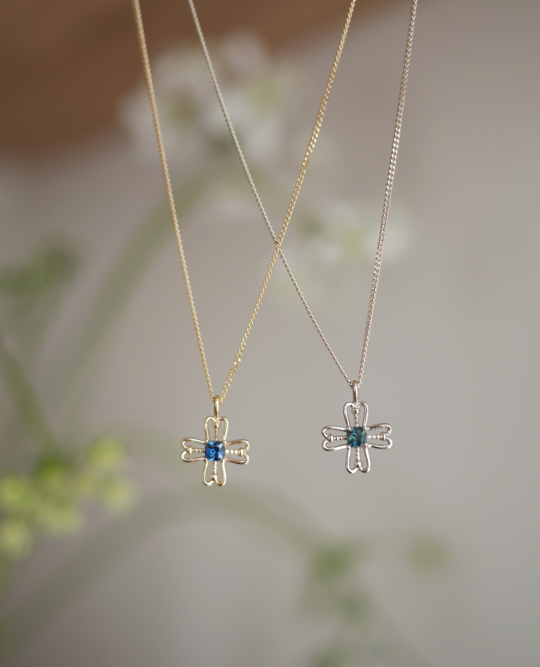 blue delphine necklace