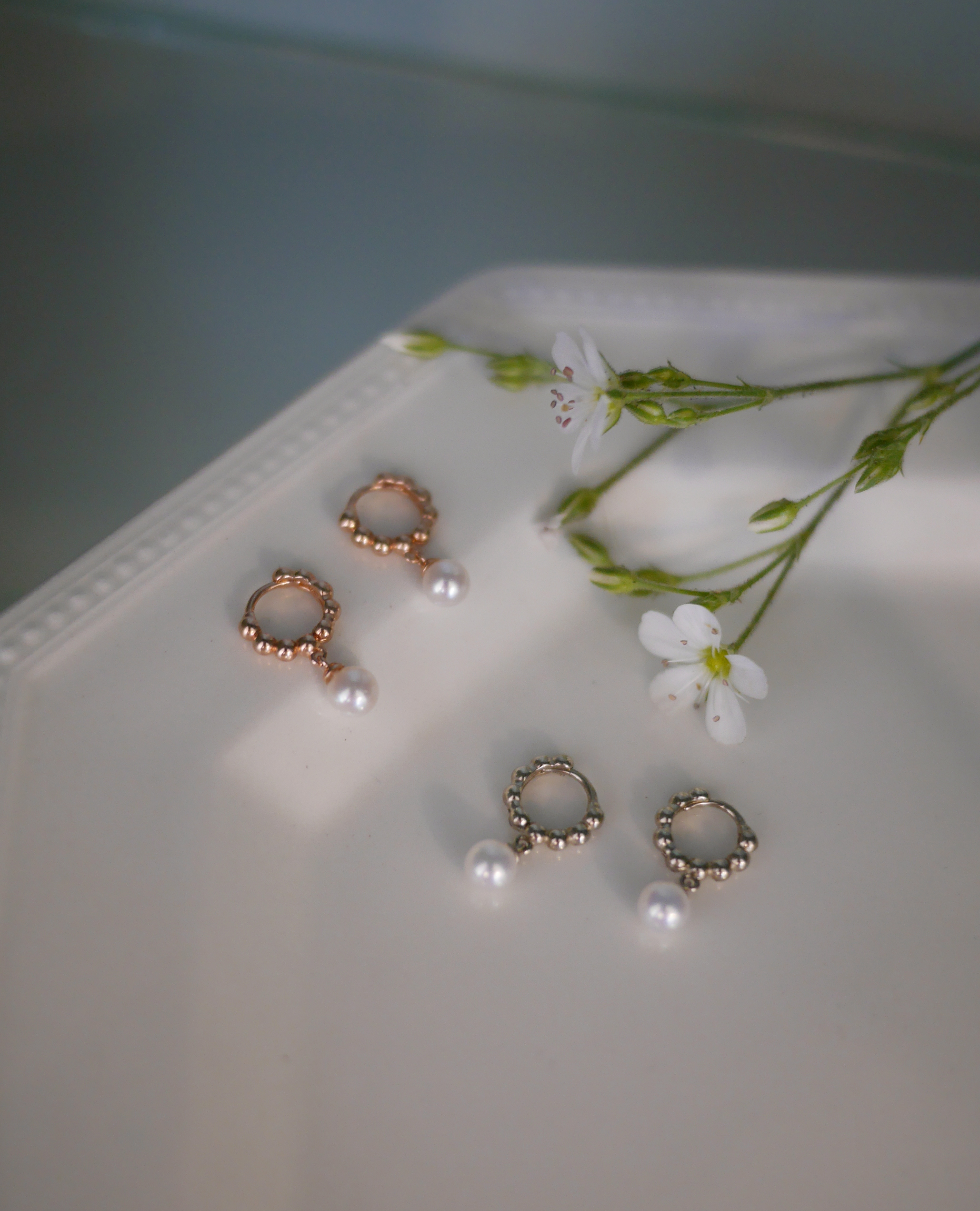 bubble pearl hoop