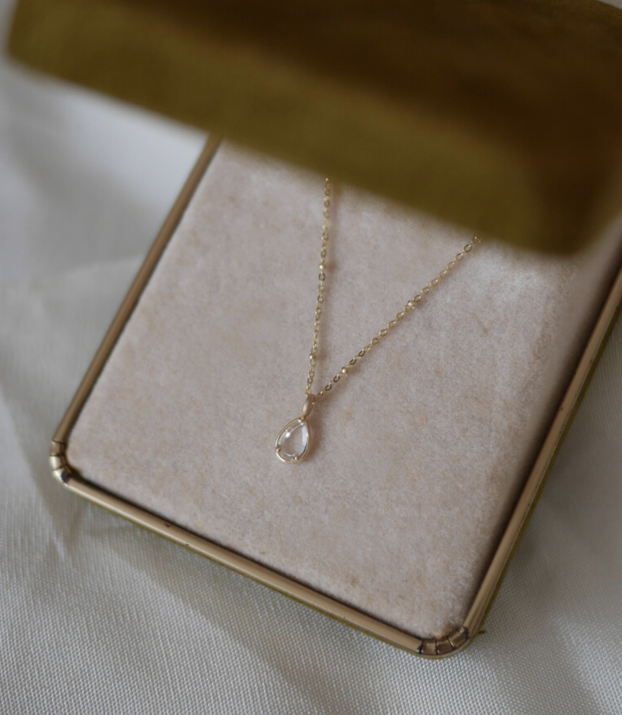 topaz drop necklace
