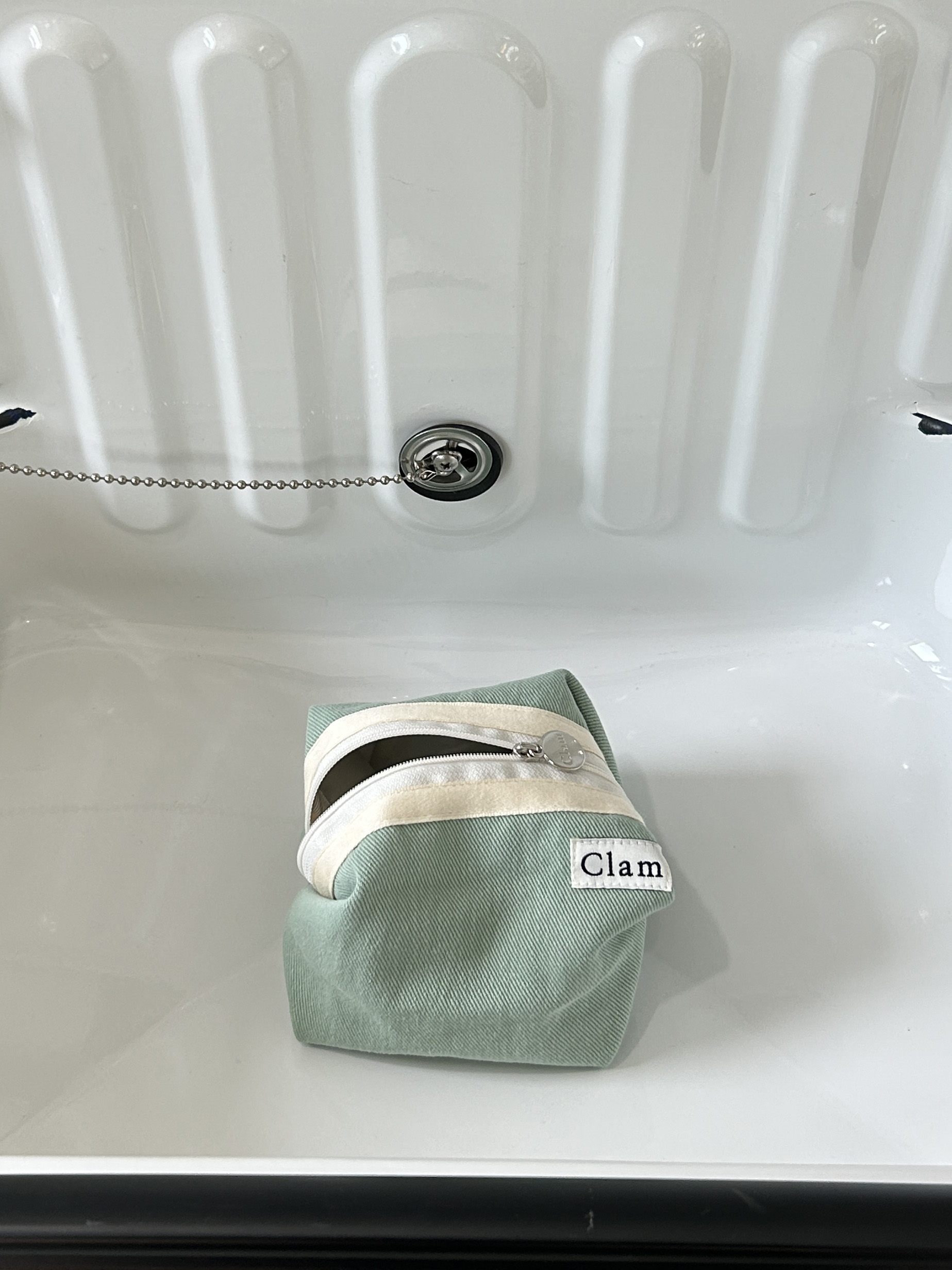 라운드 파우치 _ 민트 크림