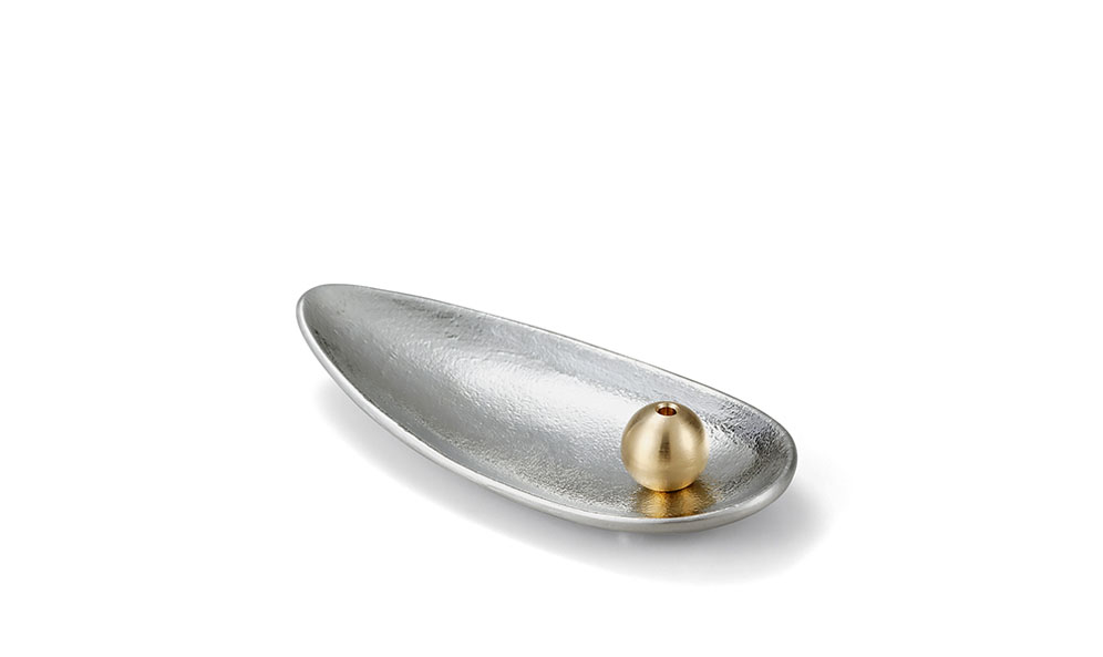 노사쿠 대나무 잎  인센스홀더 세트(주석& 황동) /  Nousaku Bamboo Leaf Incense Holder( Tin& Brass)