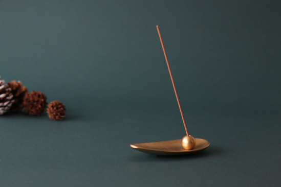 노사쿠 대나무 잎 인센스홀더 세트(황동) / Nousaku Bamboo Leaf Incense Holder( Brass)
