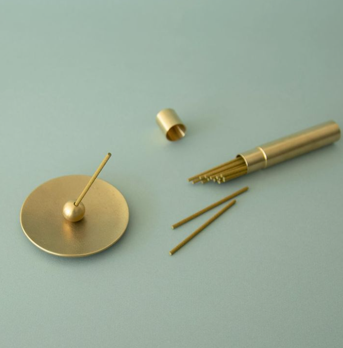 노사쿠 라운드 인센스 홀더 세트 (황동) / Nousaku Round Incense Holder Set ( Brass)