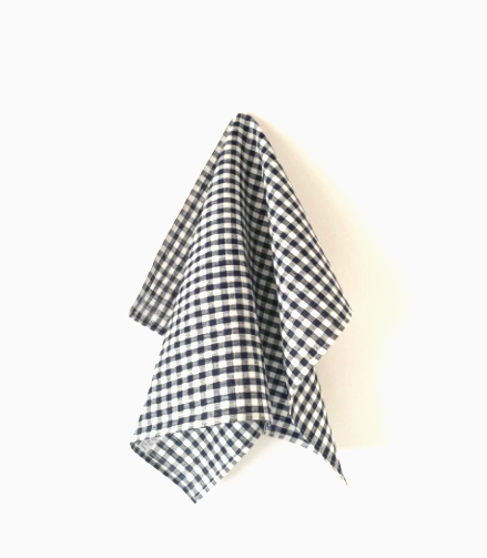 포그린넨 린넨 키친 클로스 네이비 화이트 체크Linen Kitchen Cloth Navy White Check