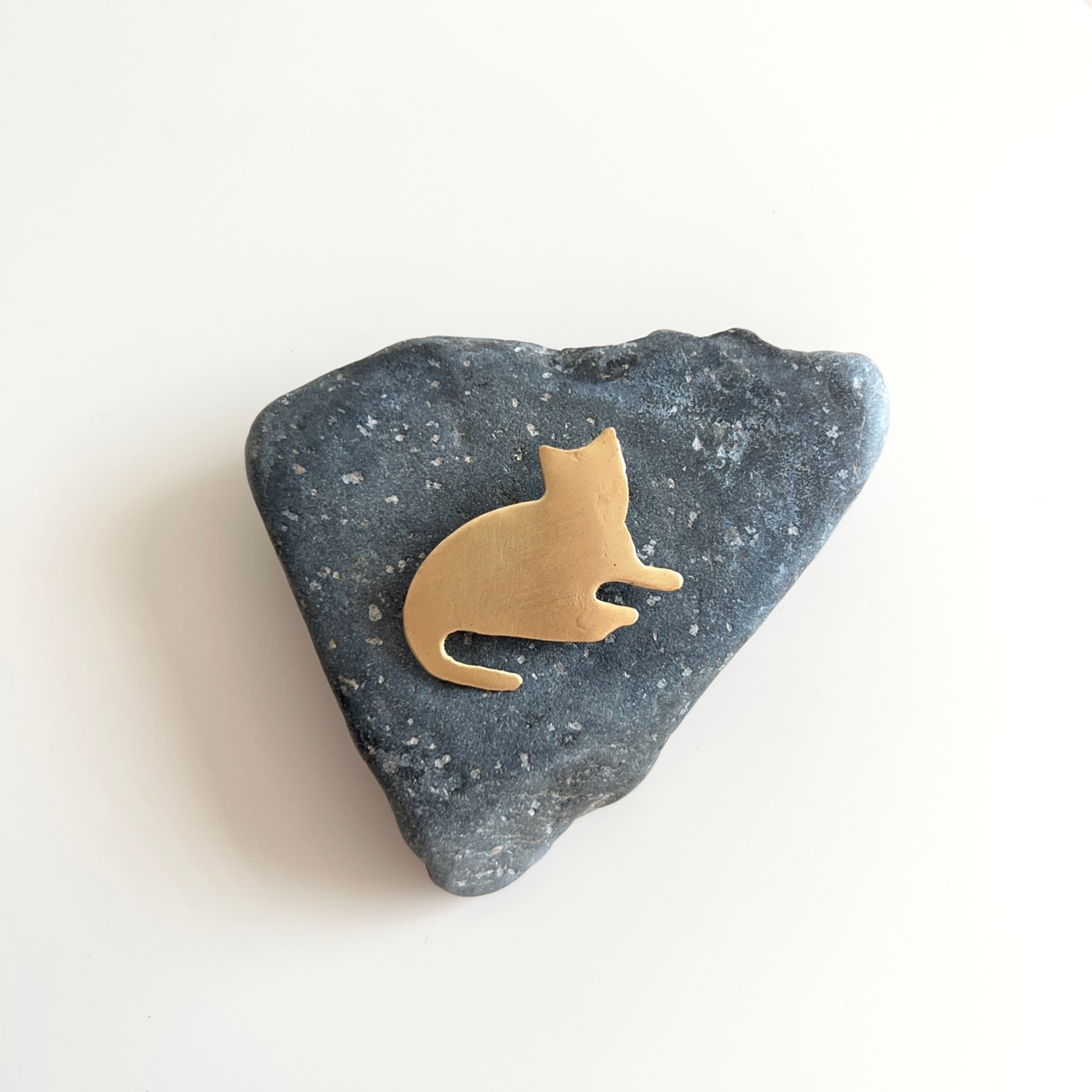 포그린넨 브라스 브로치 고양이 트릭시 Brass Brooch Cats Trixie