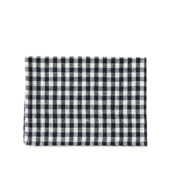 포그린넨 린넨 키친 클로스 네이비 화이트 체크Linen Kitchen Cloth Navy White Check
