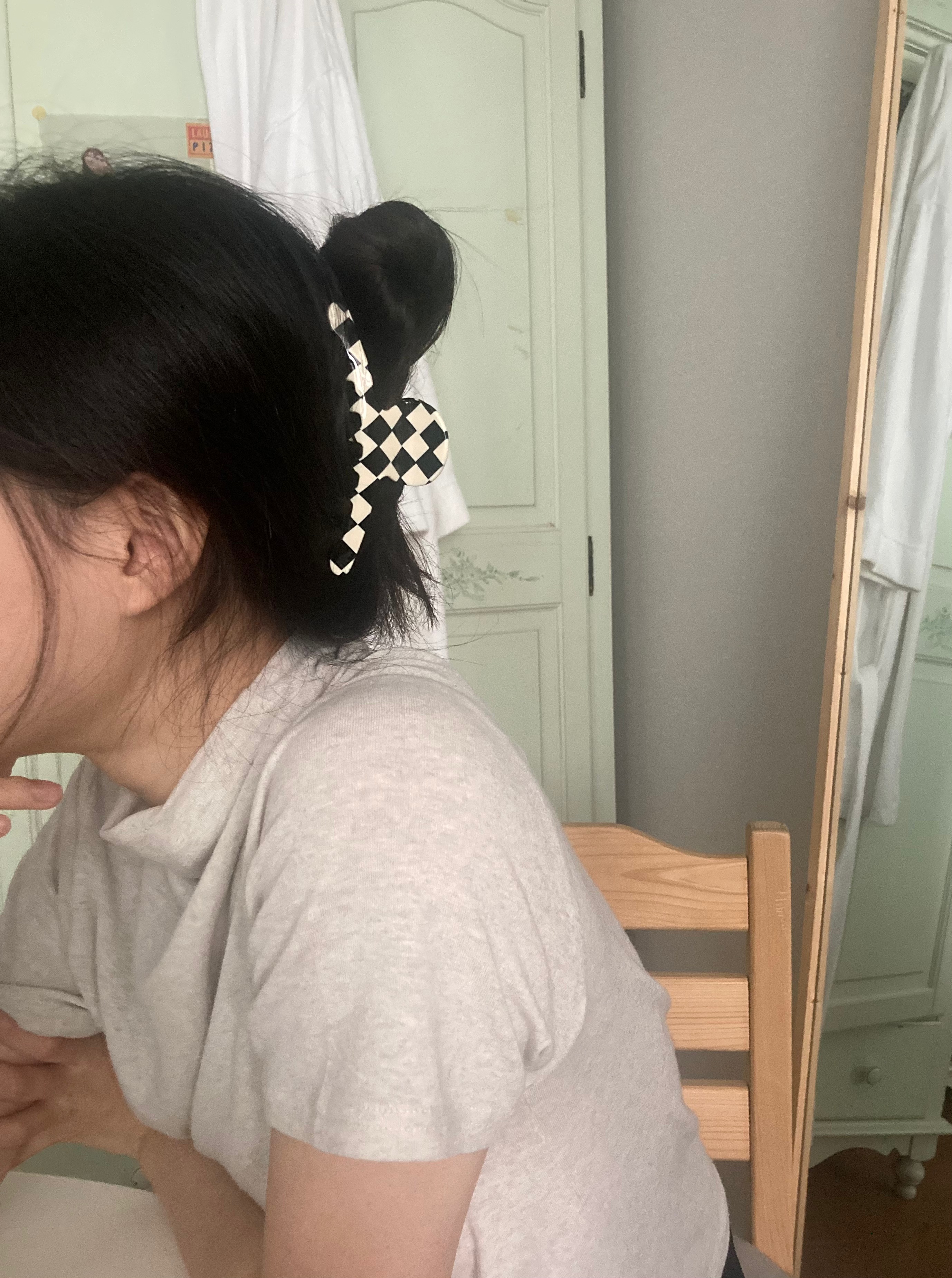 checker hair clip