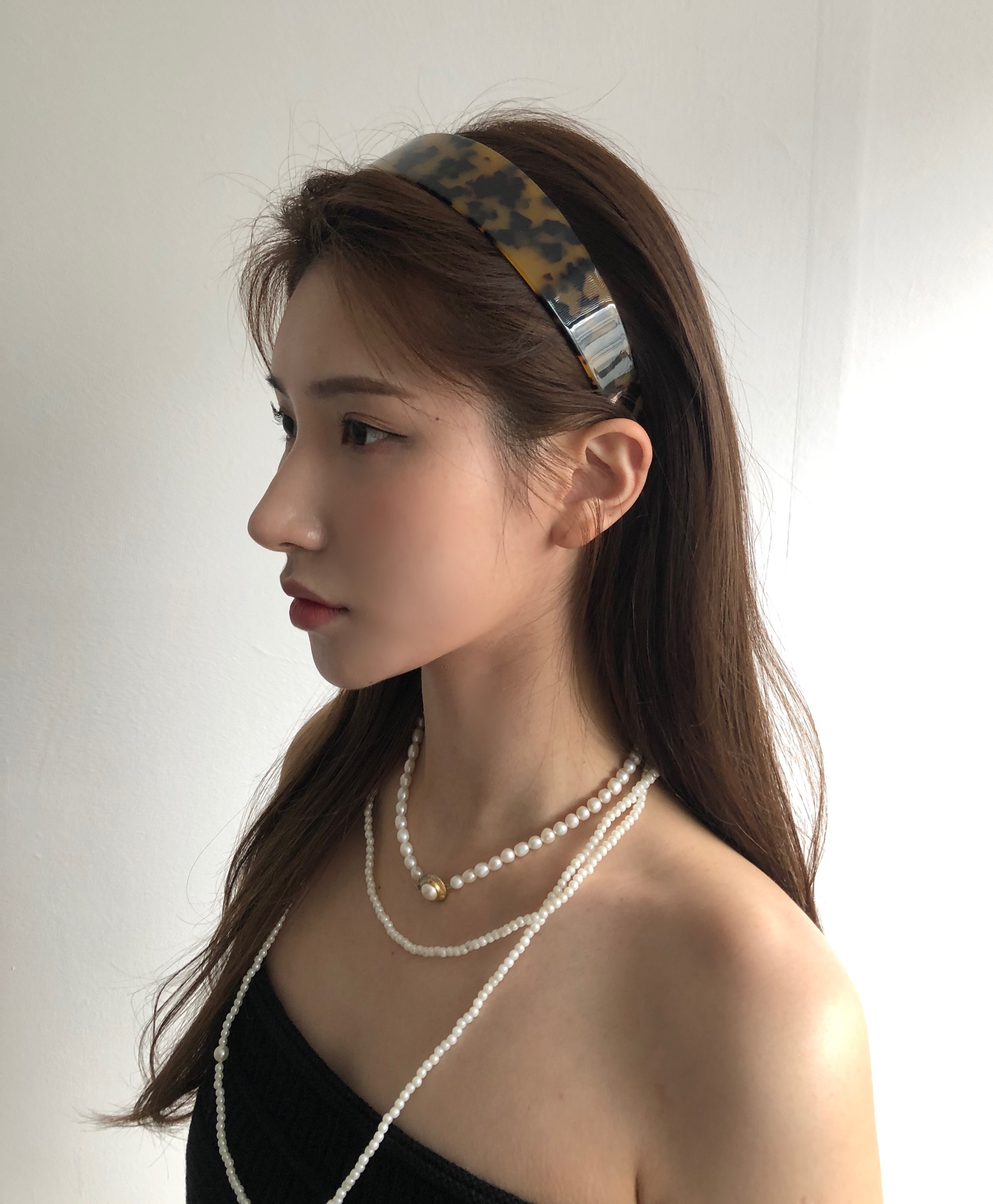 leopard hair band (3cm / dark or light)