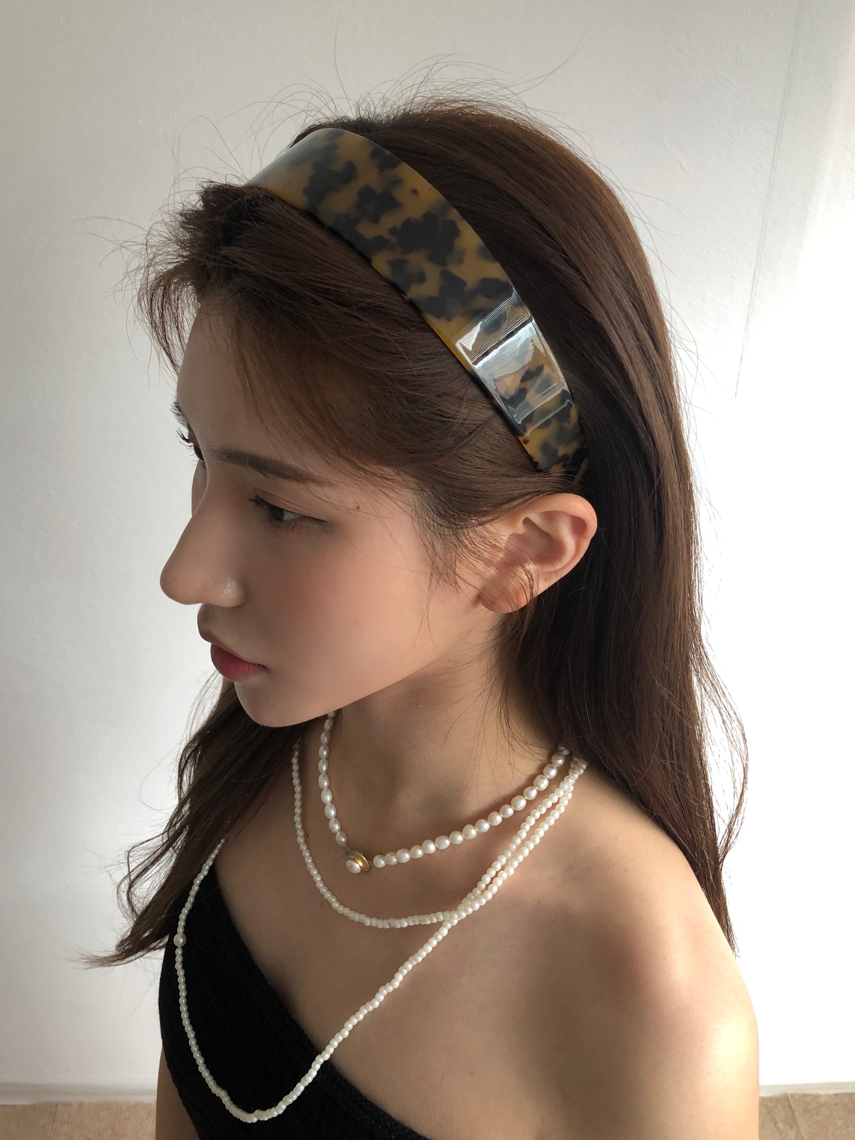 leopard hair band (3cm / dark or light)