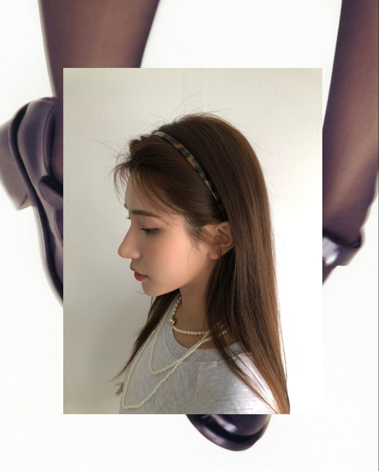 leopard hair band (1cm / dark or light)