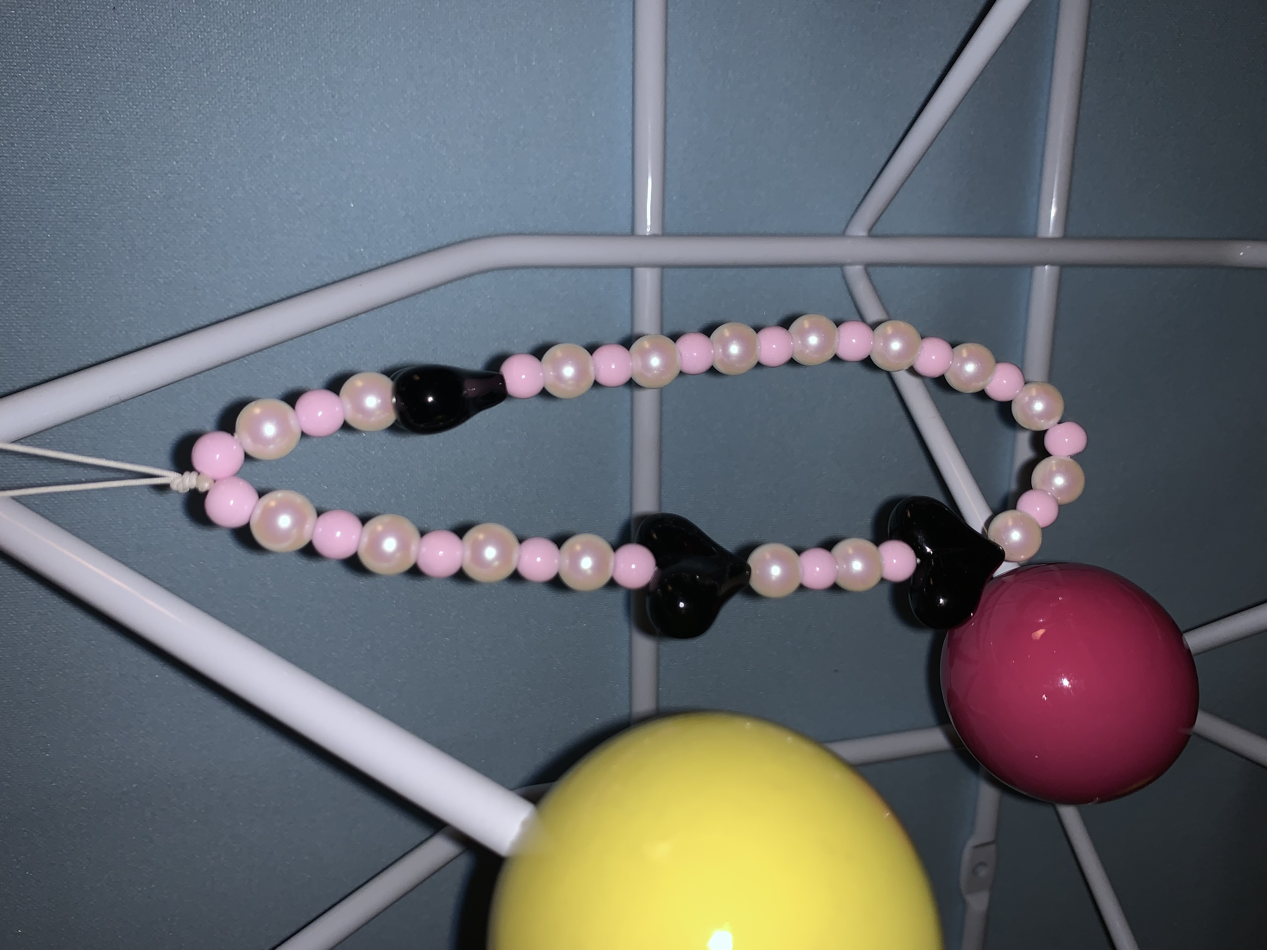 black pink phone strap