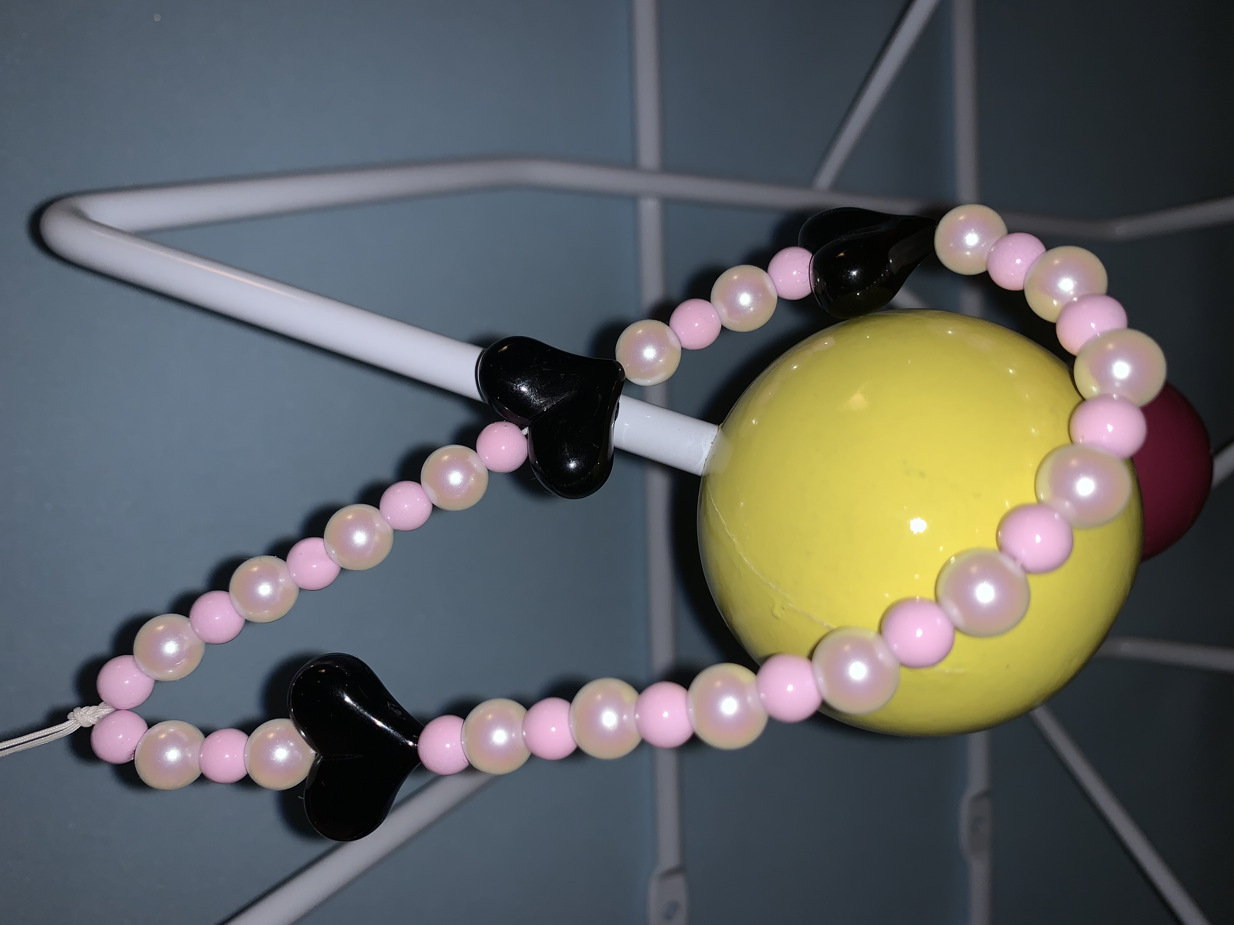 black pink phone strap