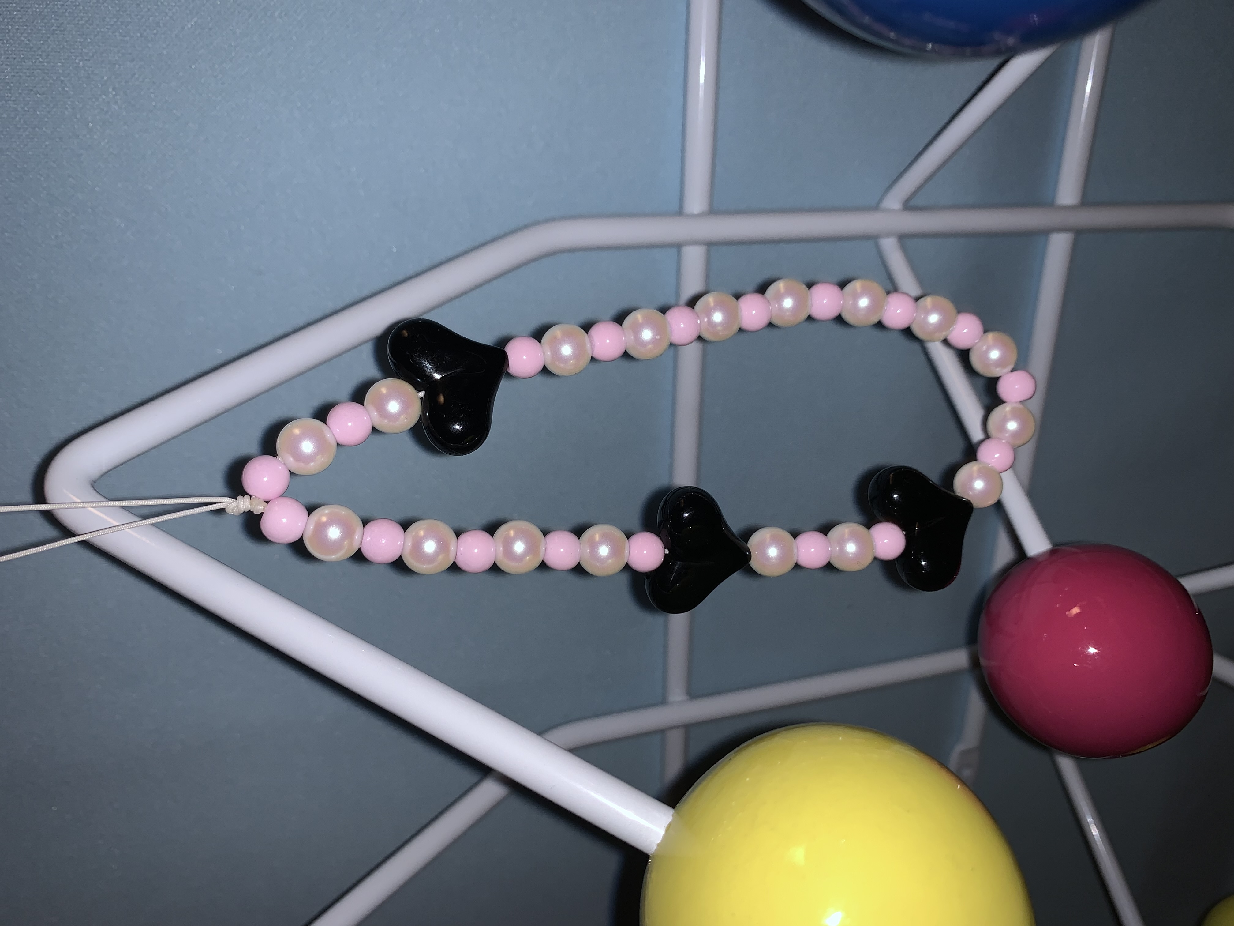 black pink phone strap