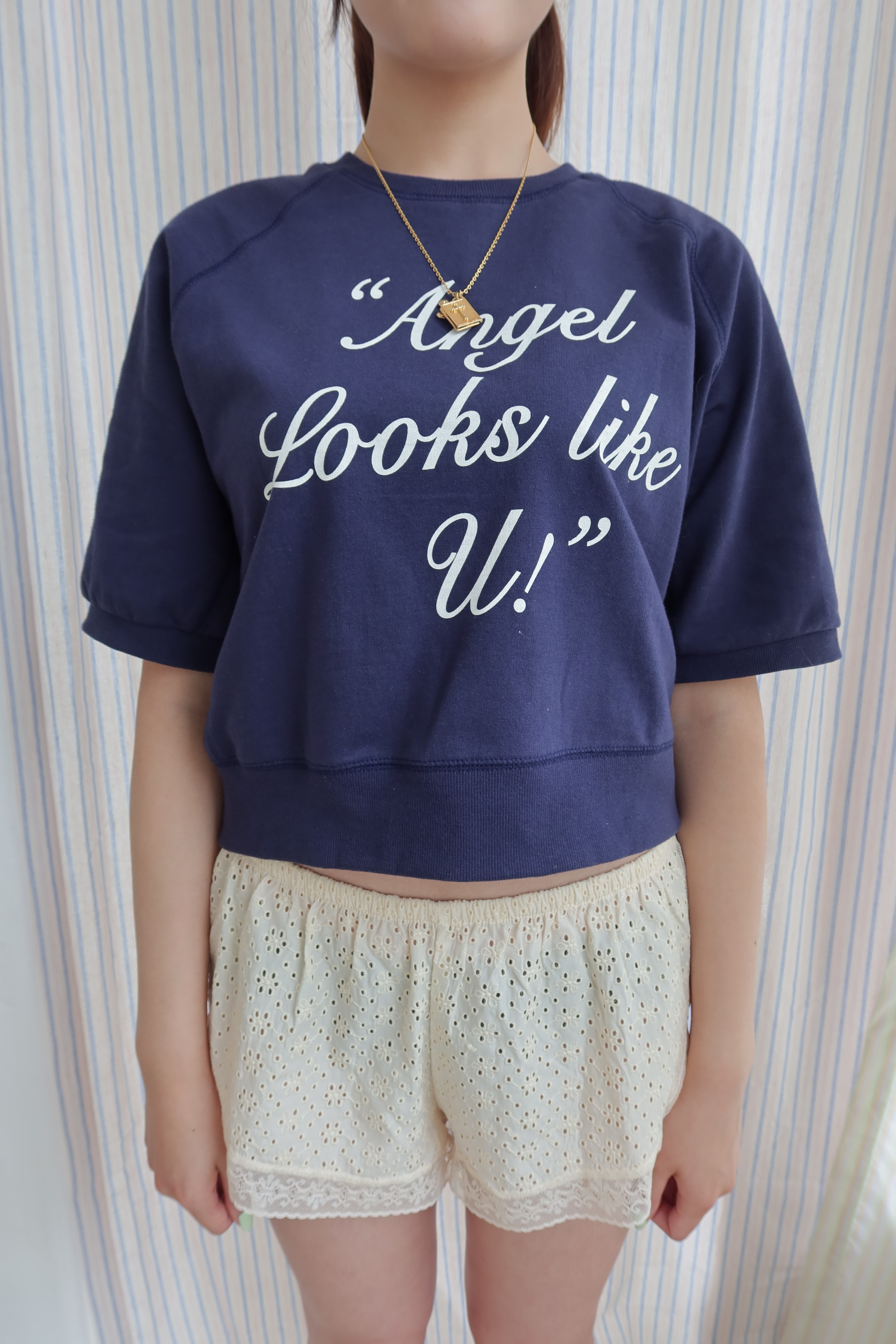 "Angel looks like u!" summer sweatshirts[navy]