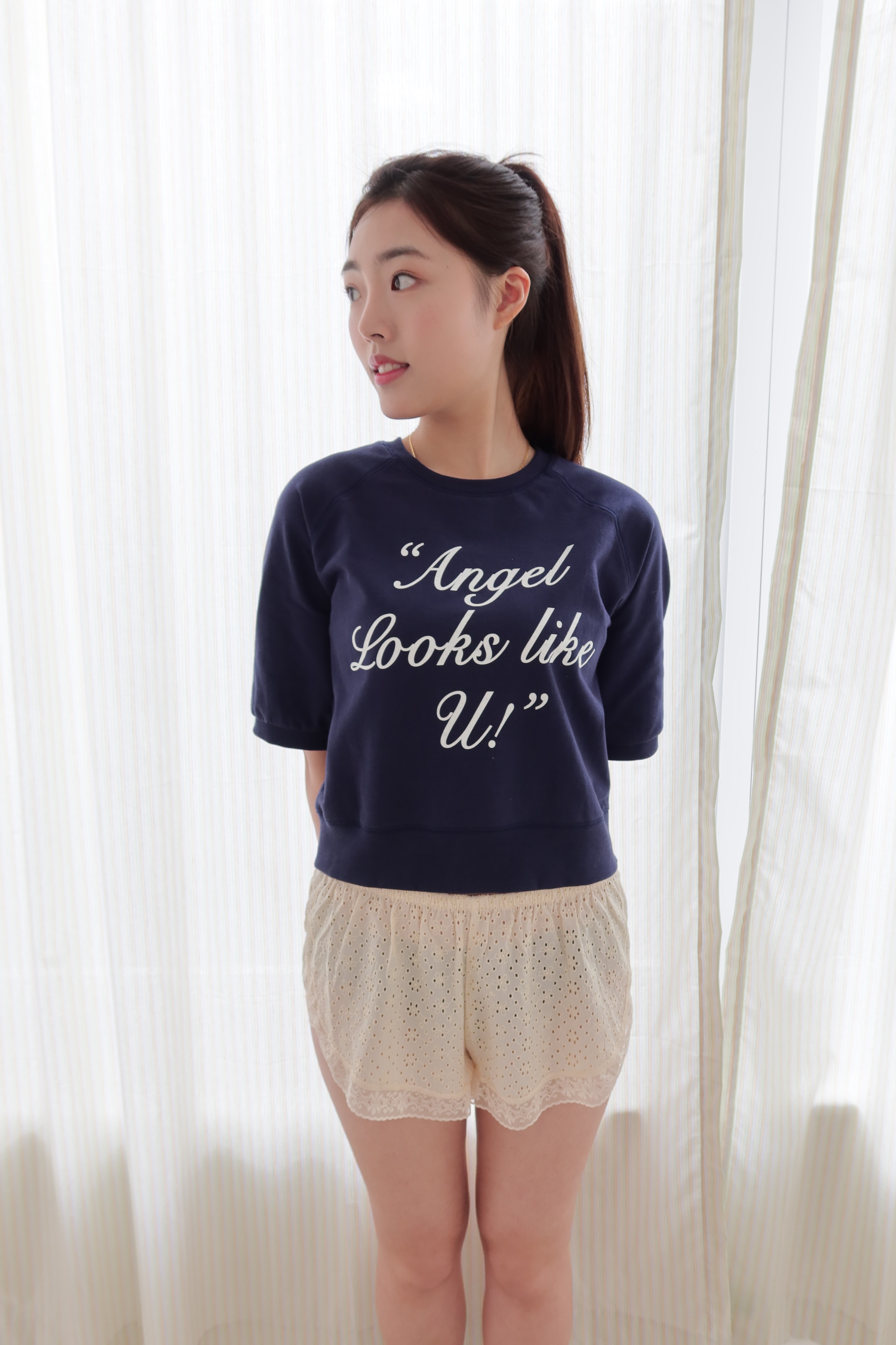 "Angel looks like u!" summer sweatshirts[navy]