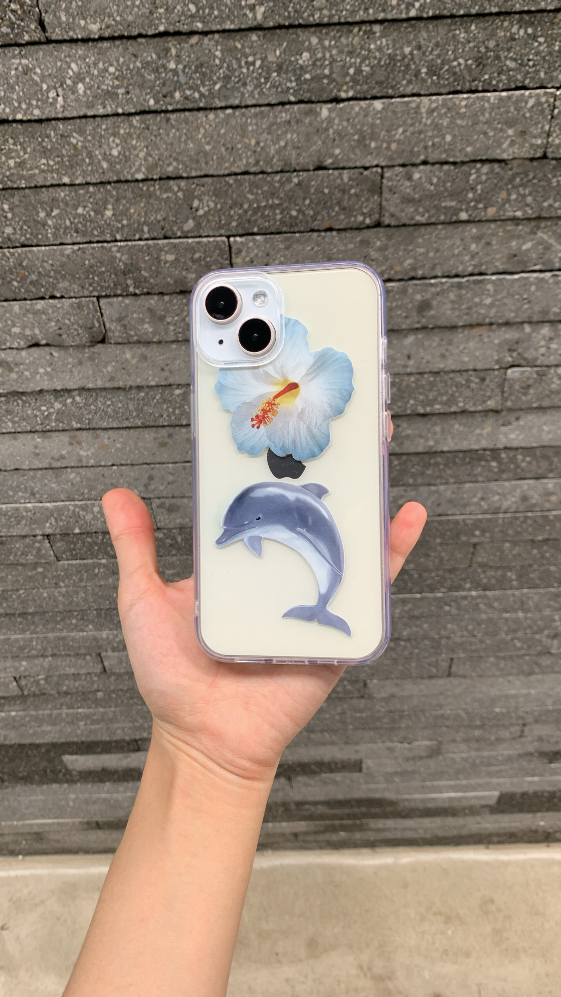 Flower dolphin gel hard case