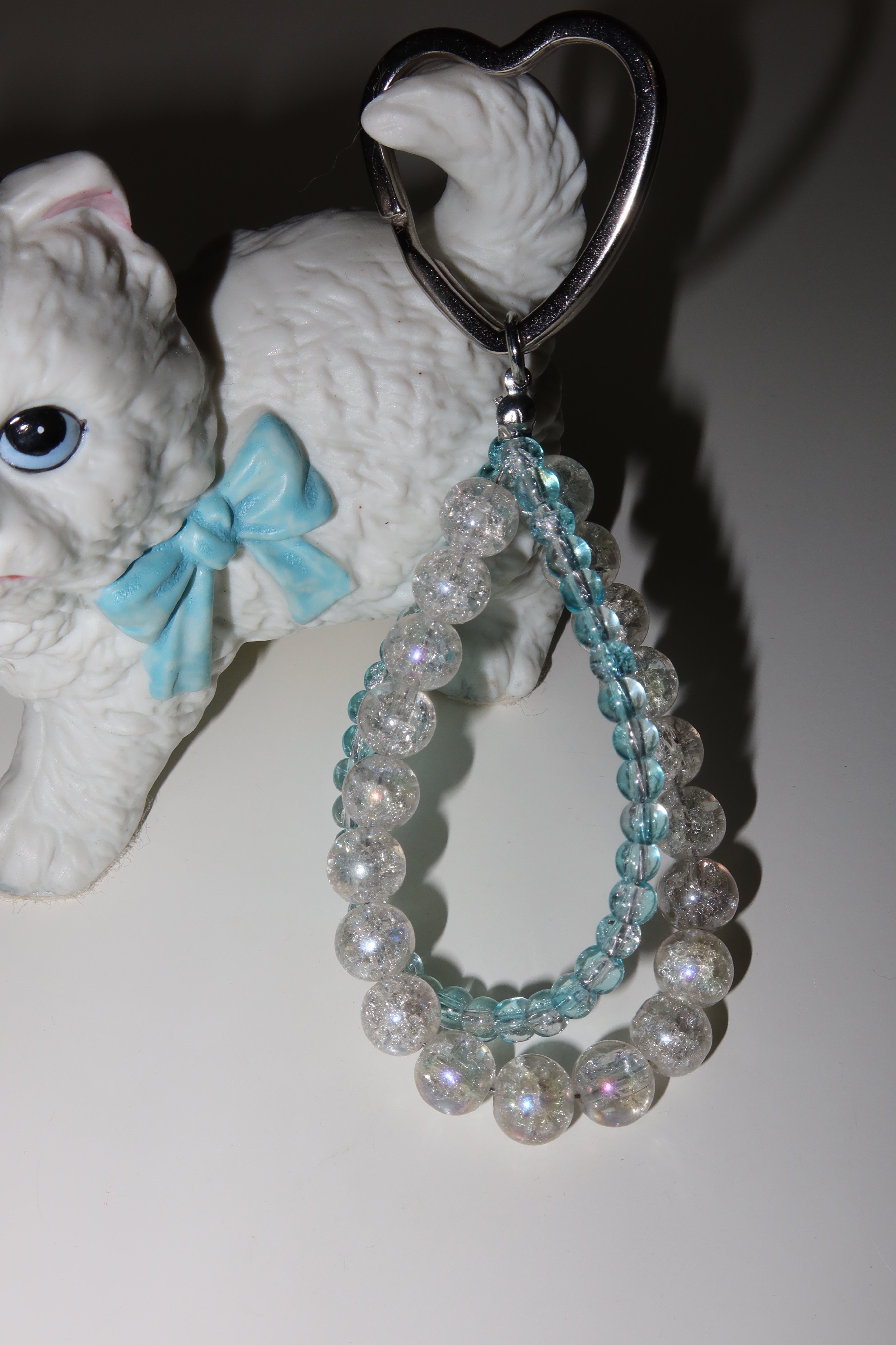 Glass blues key ring