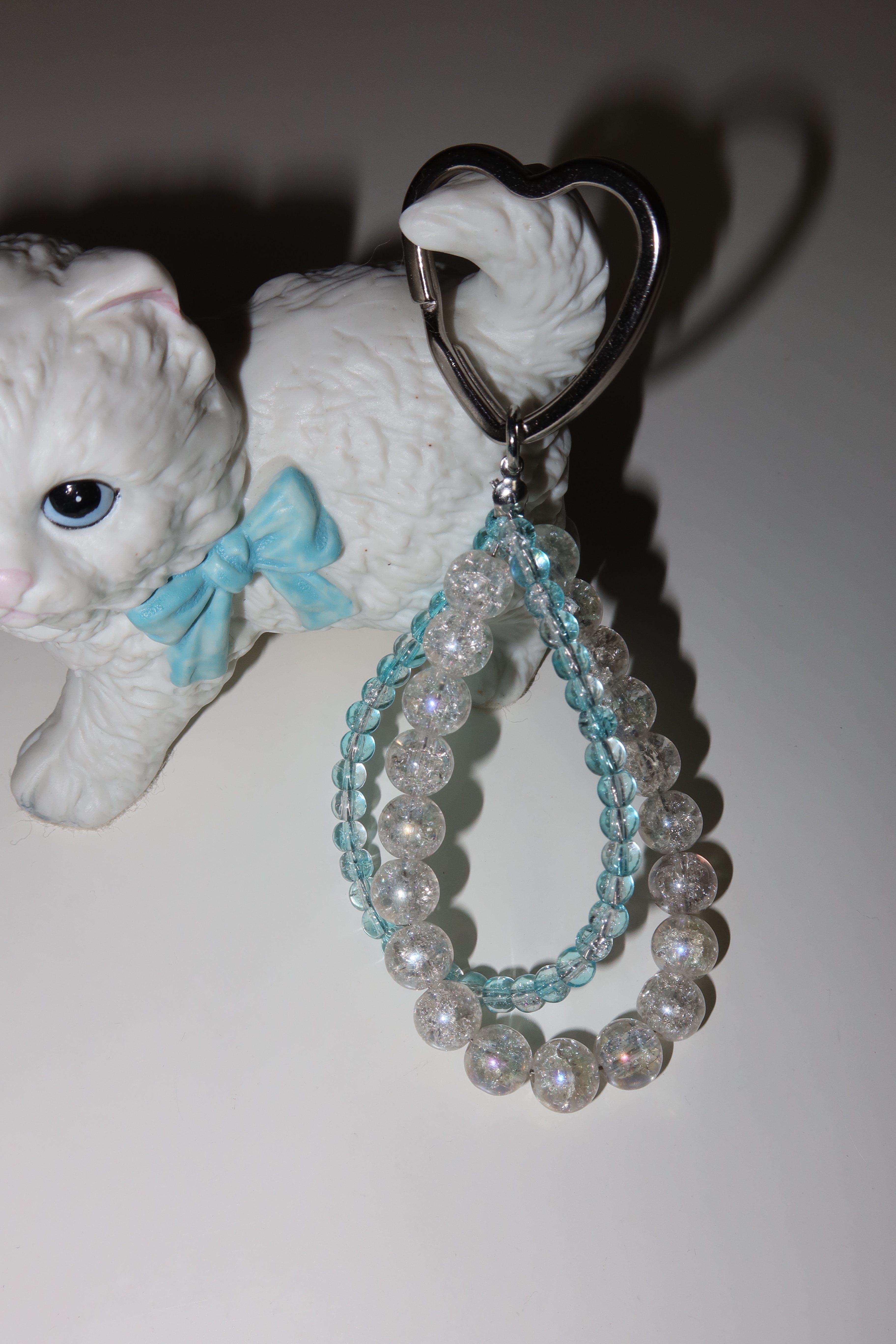Glass blues key ring