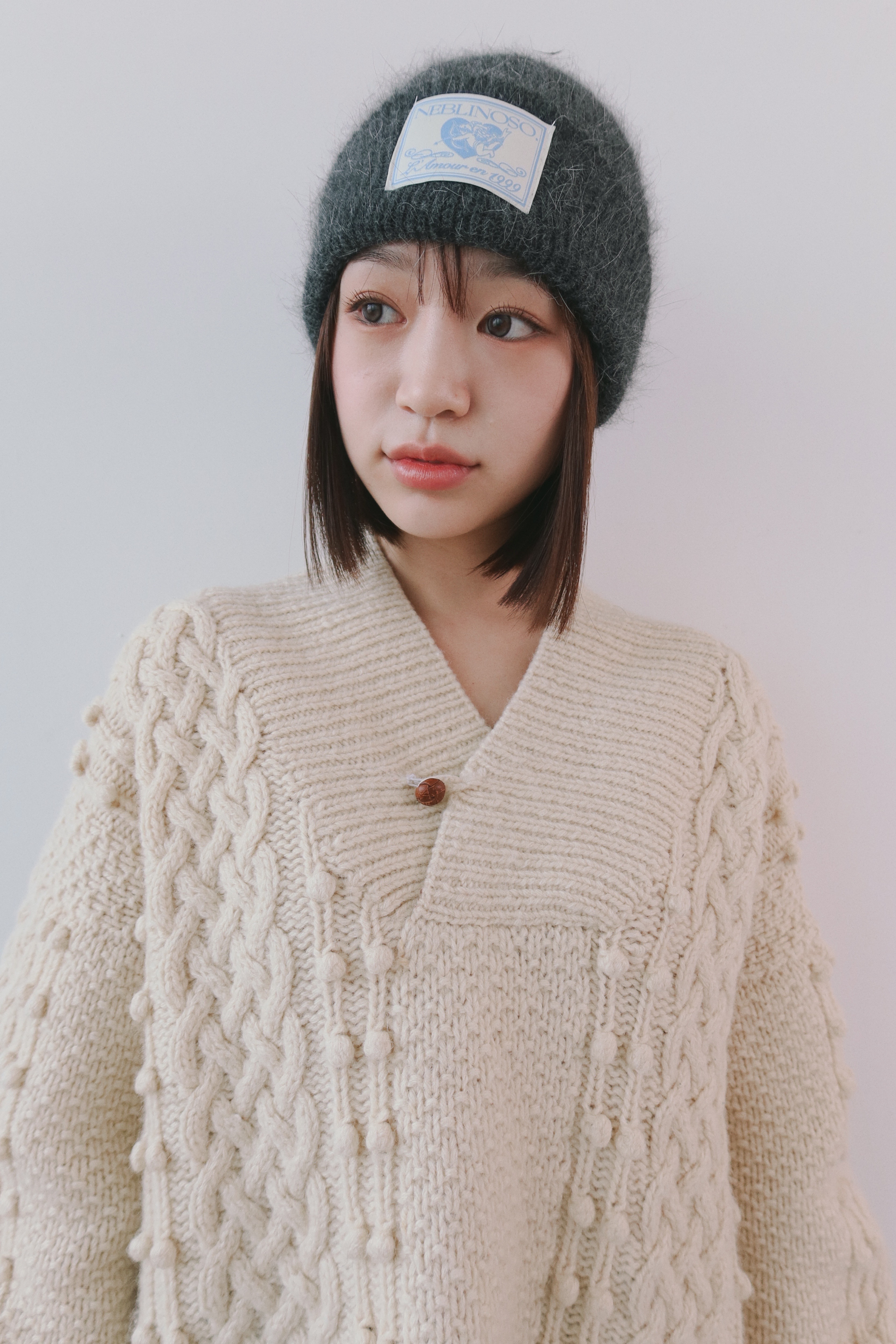 Angel angora beanie [charcoal]