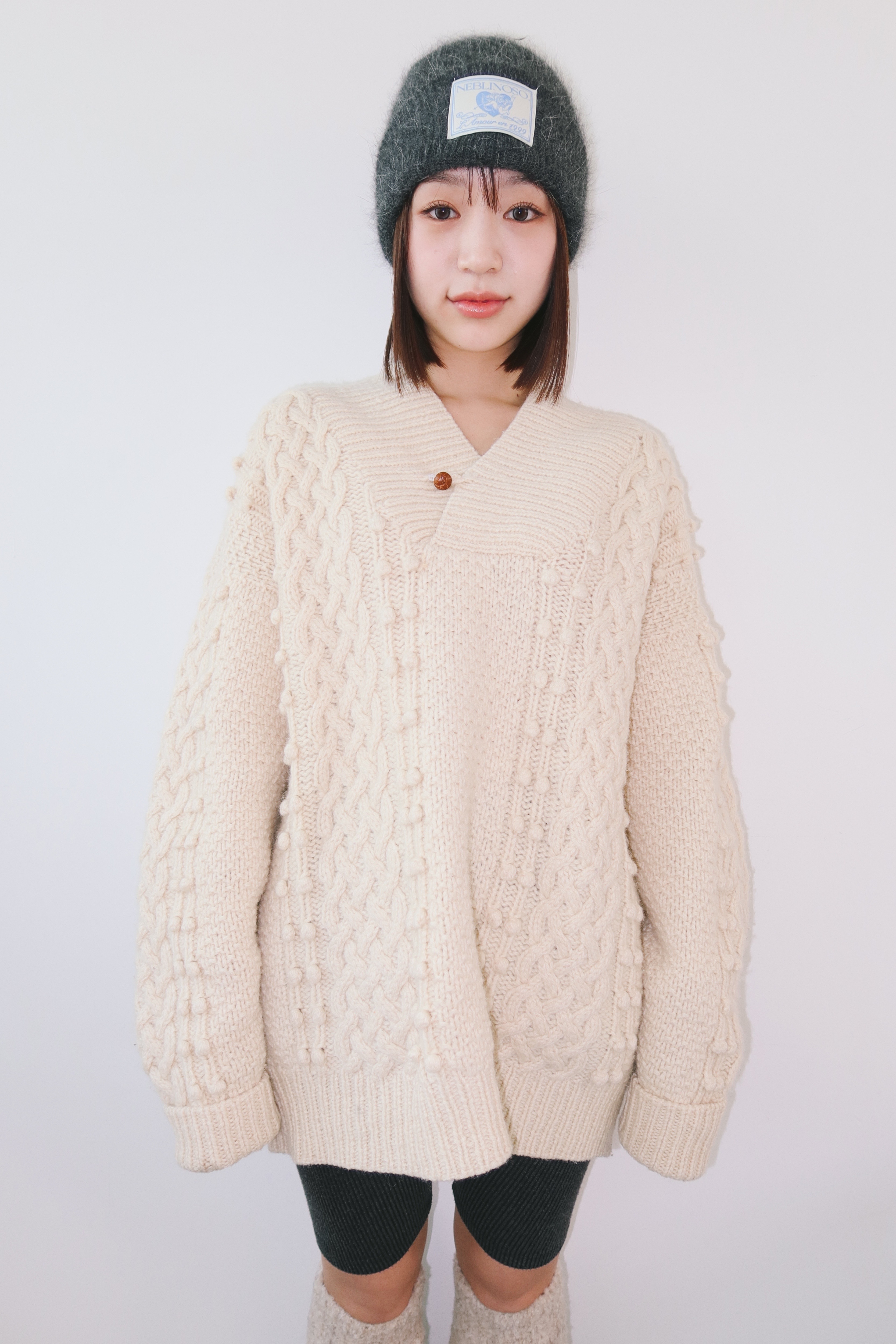Angel angora beanie [charcoal]