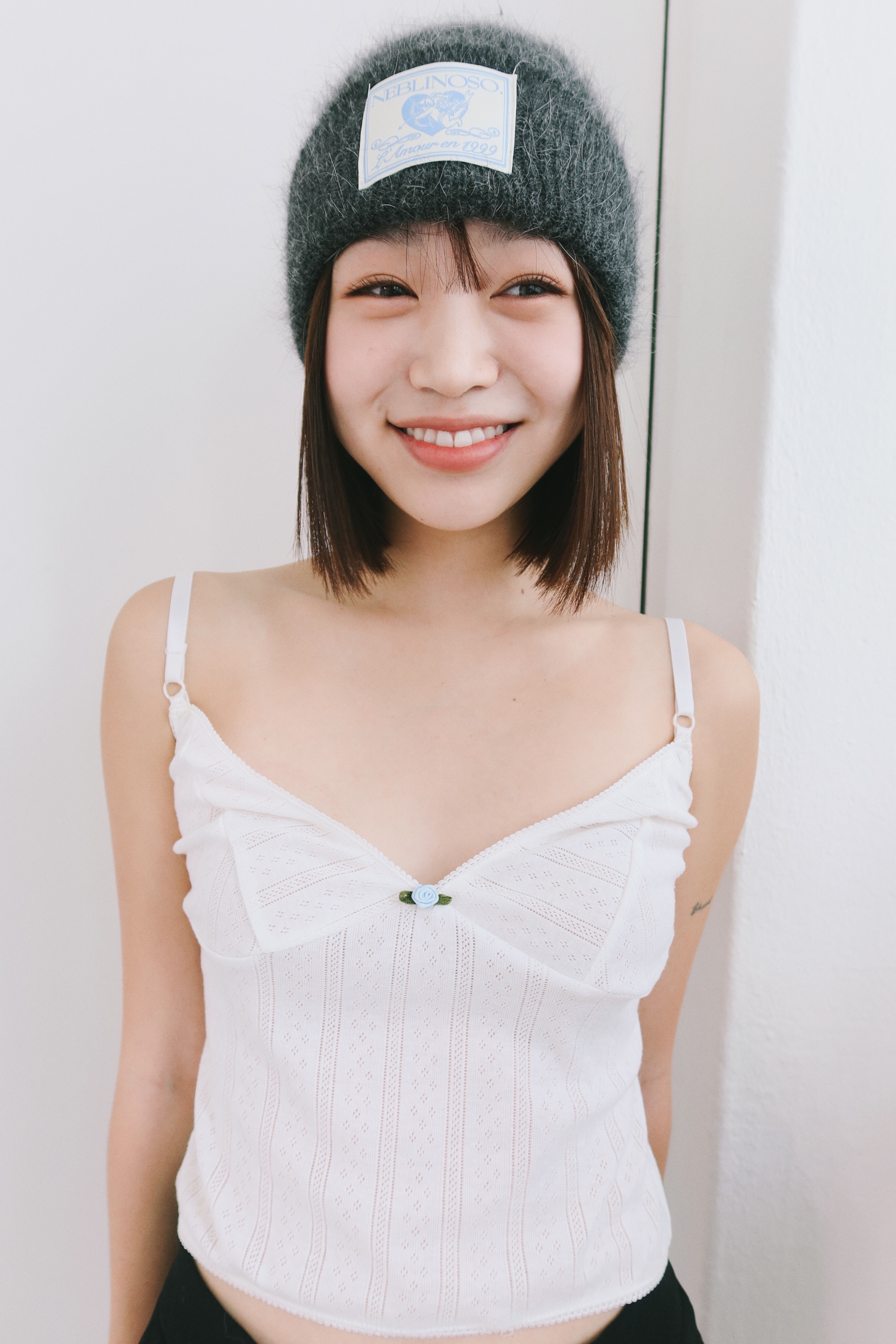 Angel angora beanie [charcoal]