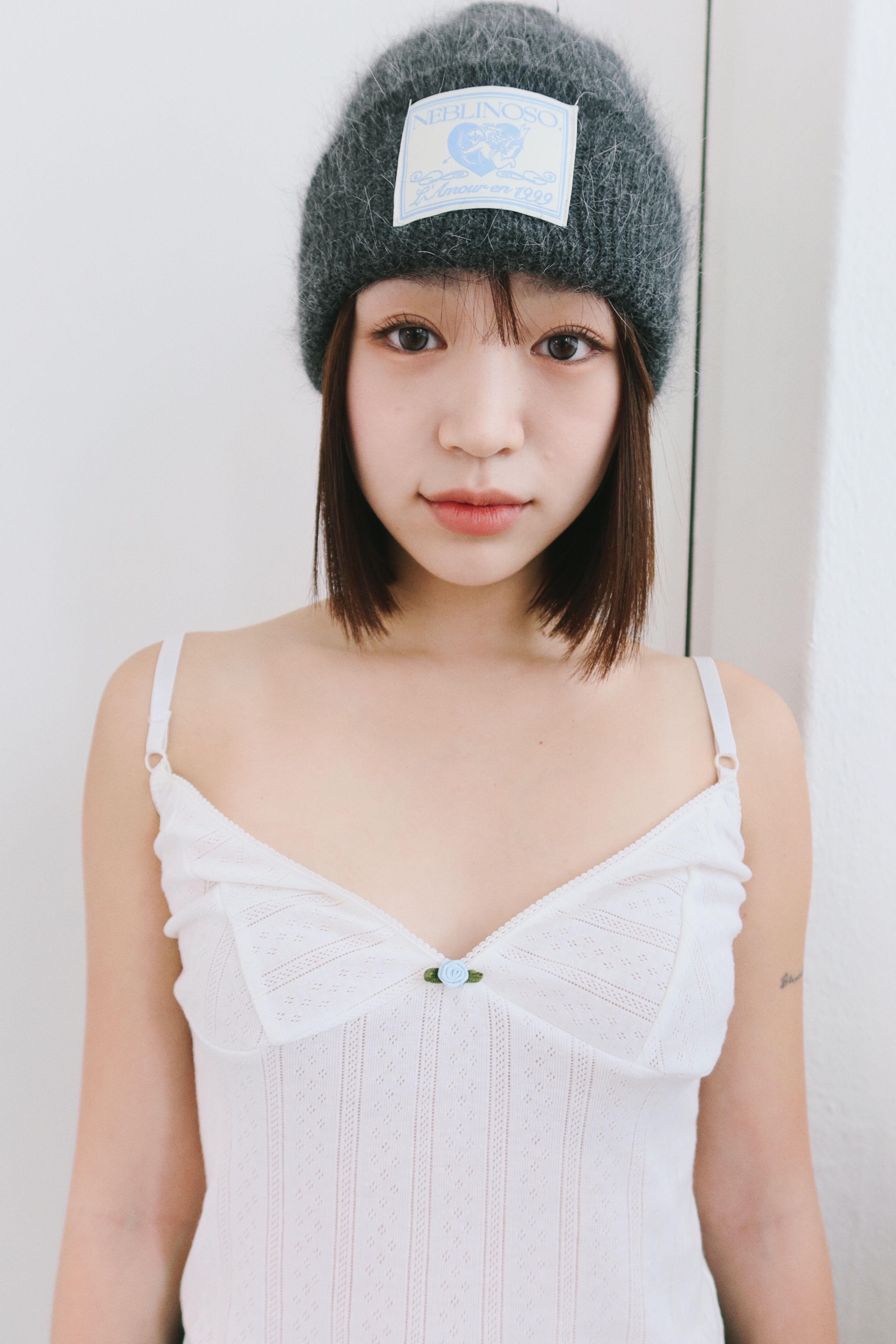 Angel angora beanie [charcoal]