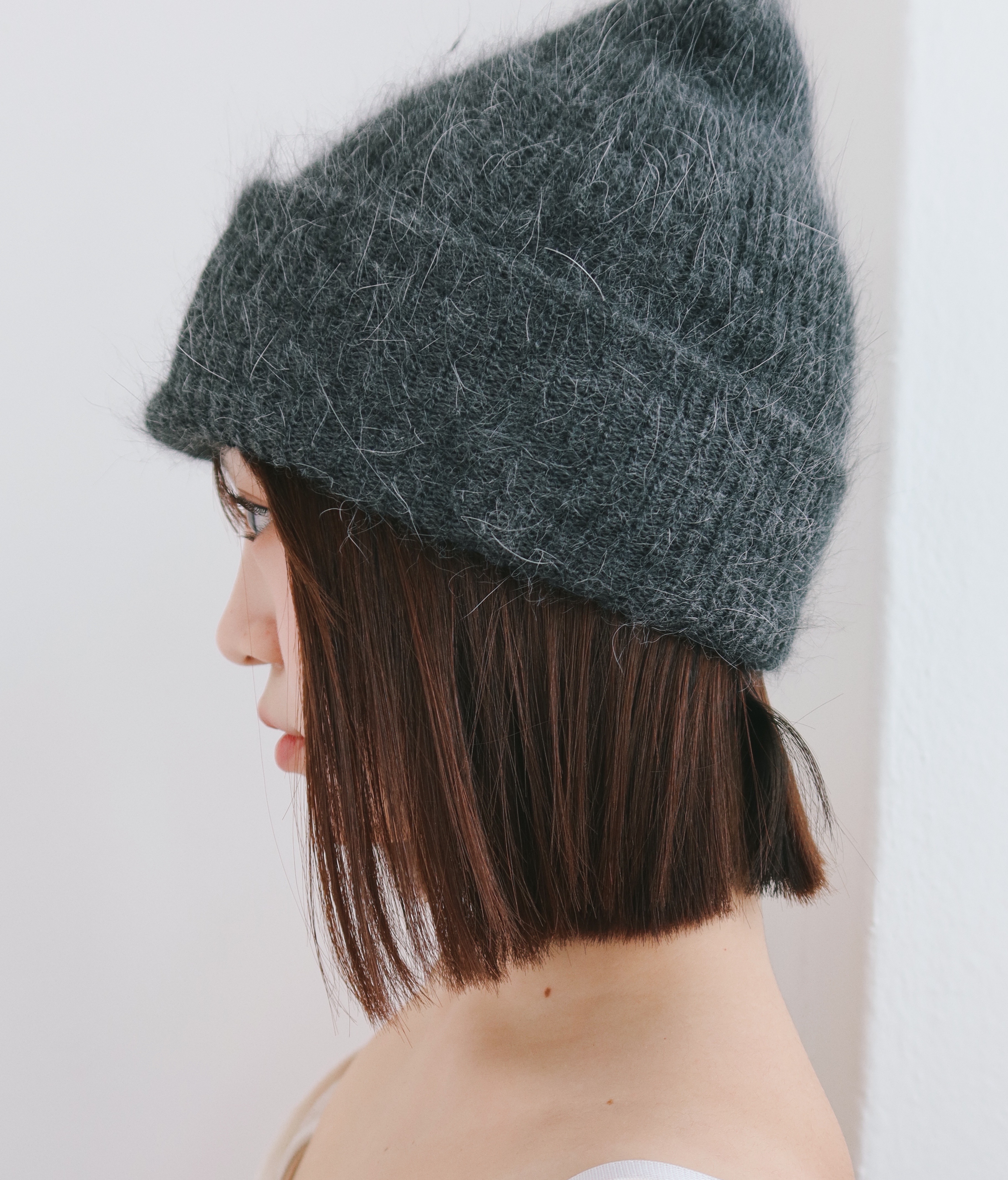 Angel angora beanie [charcoal]