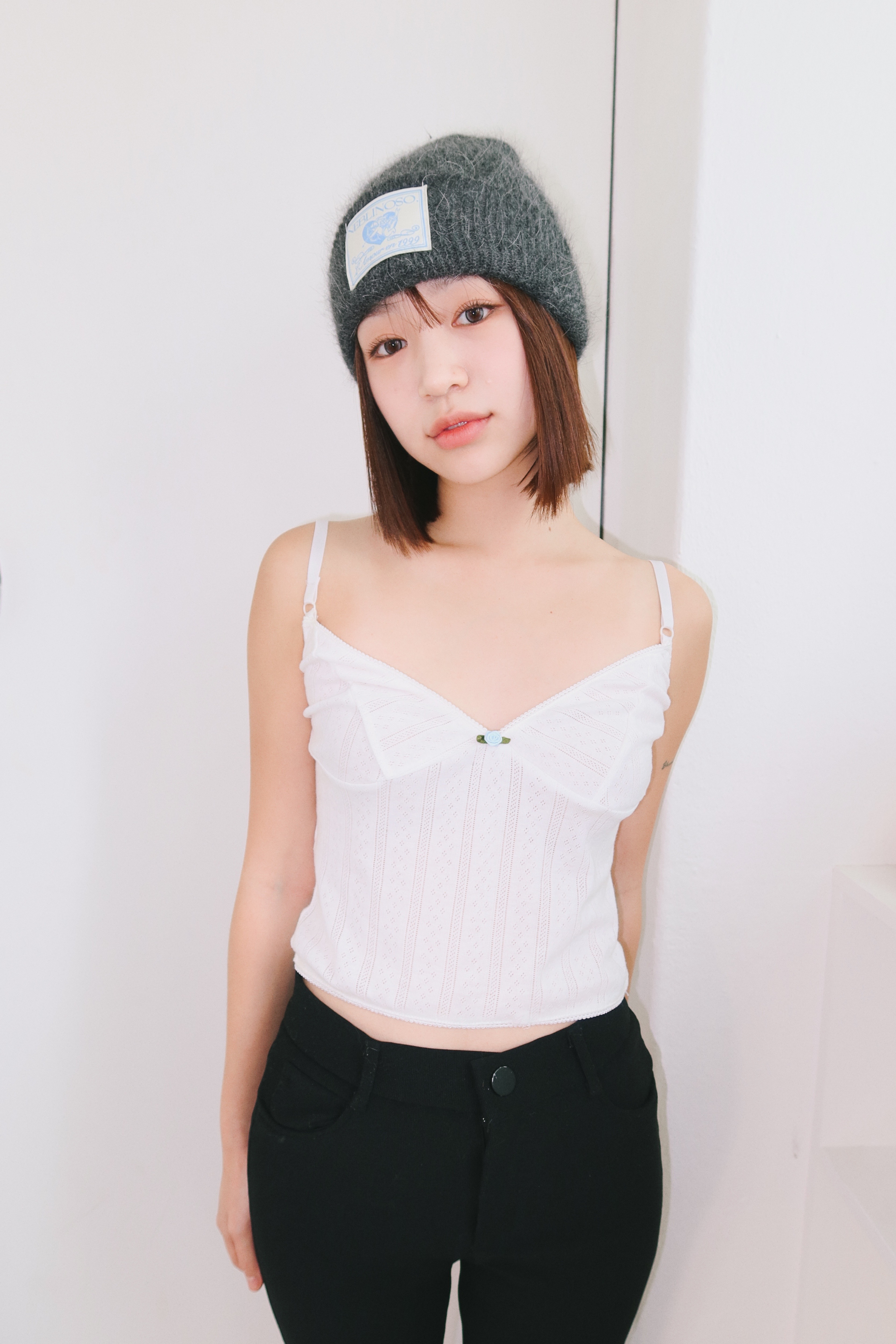 Angel angora beanie [charcoal]