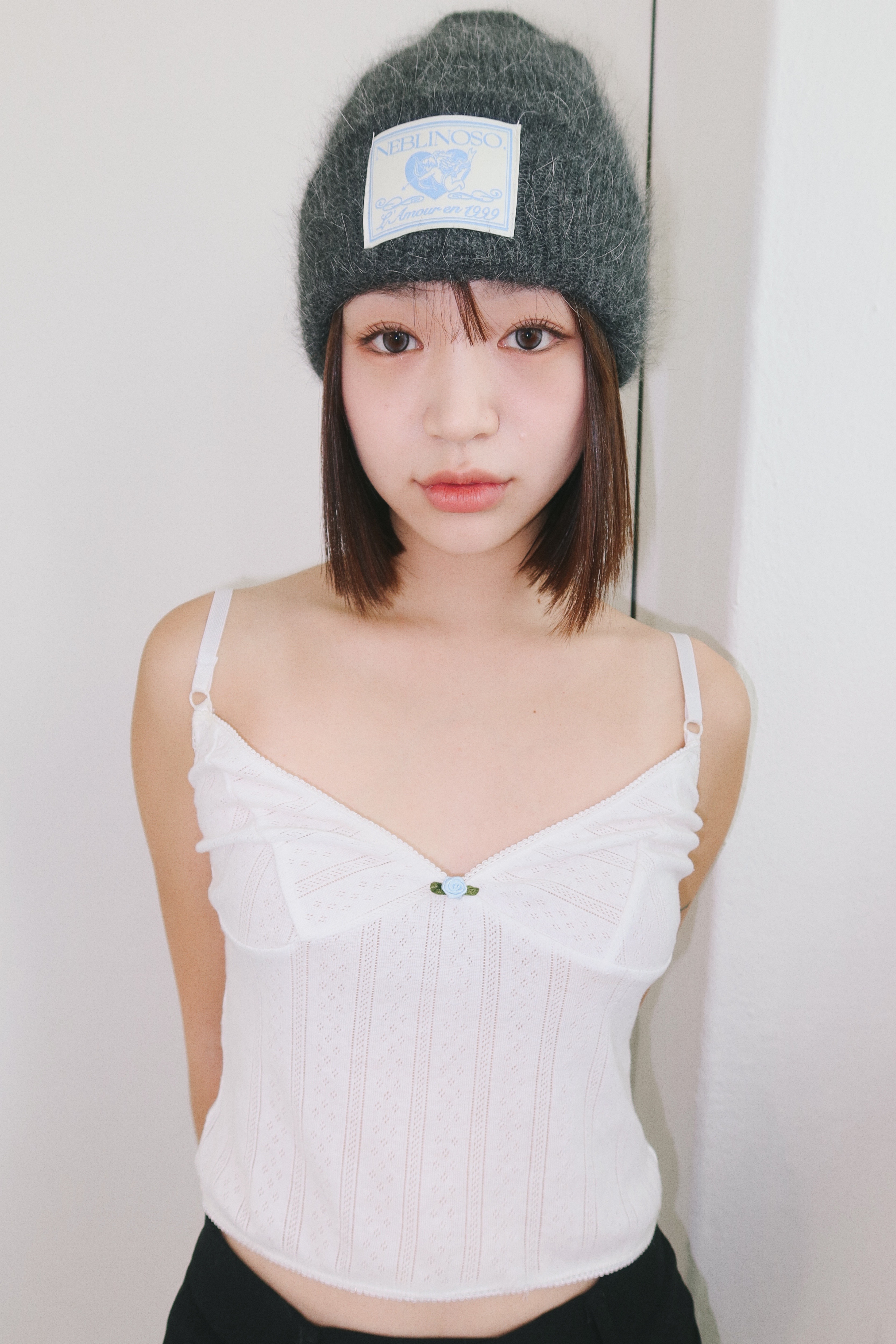 Angel angora beanie [charcoal]