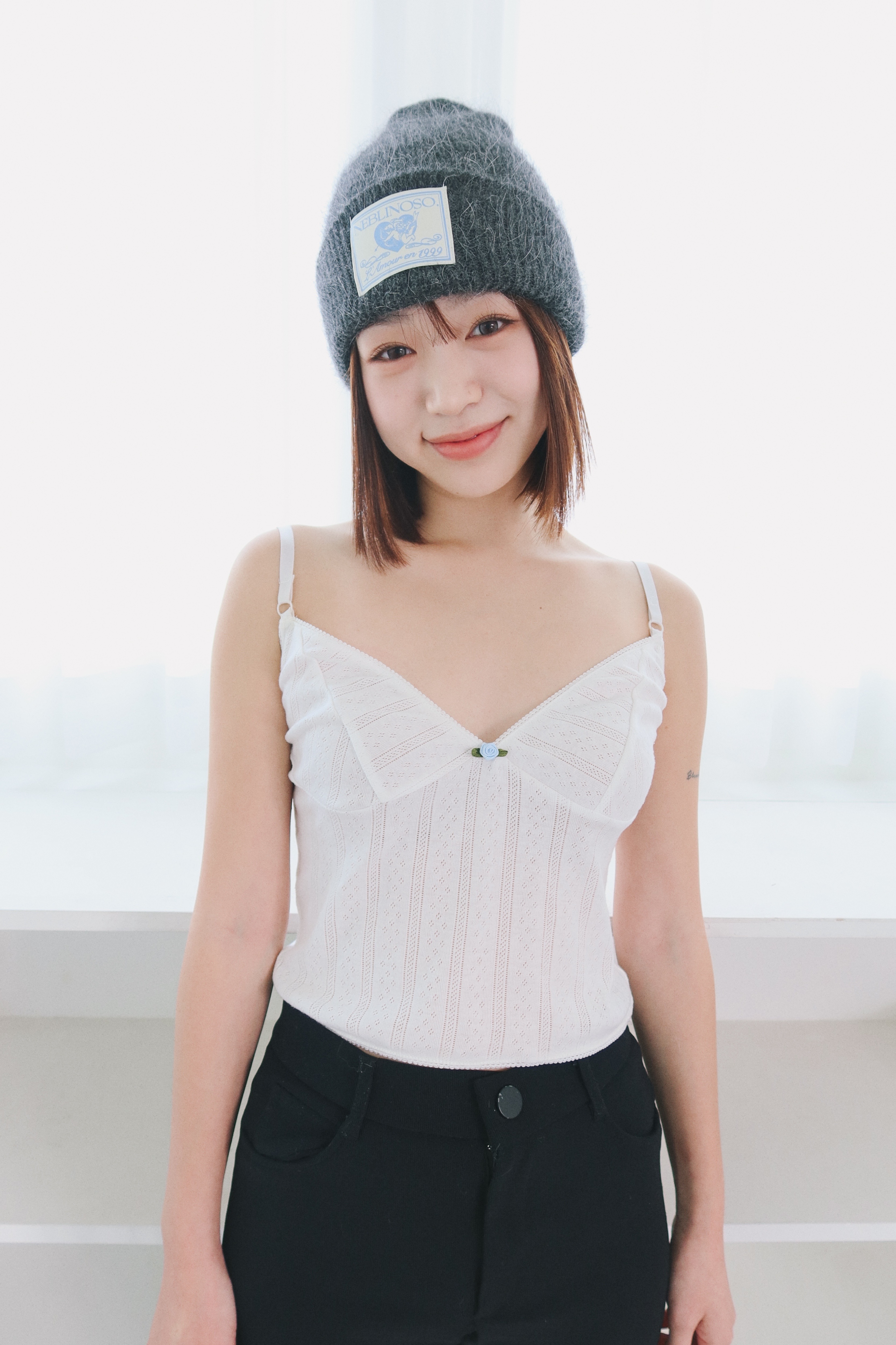 Angel angora beanie [charcoal]