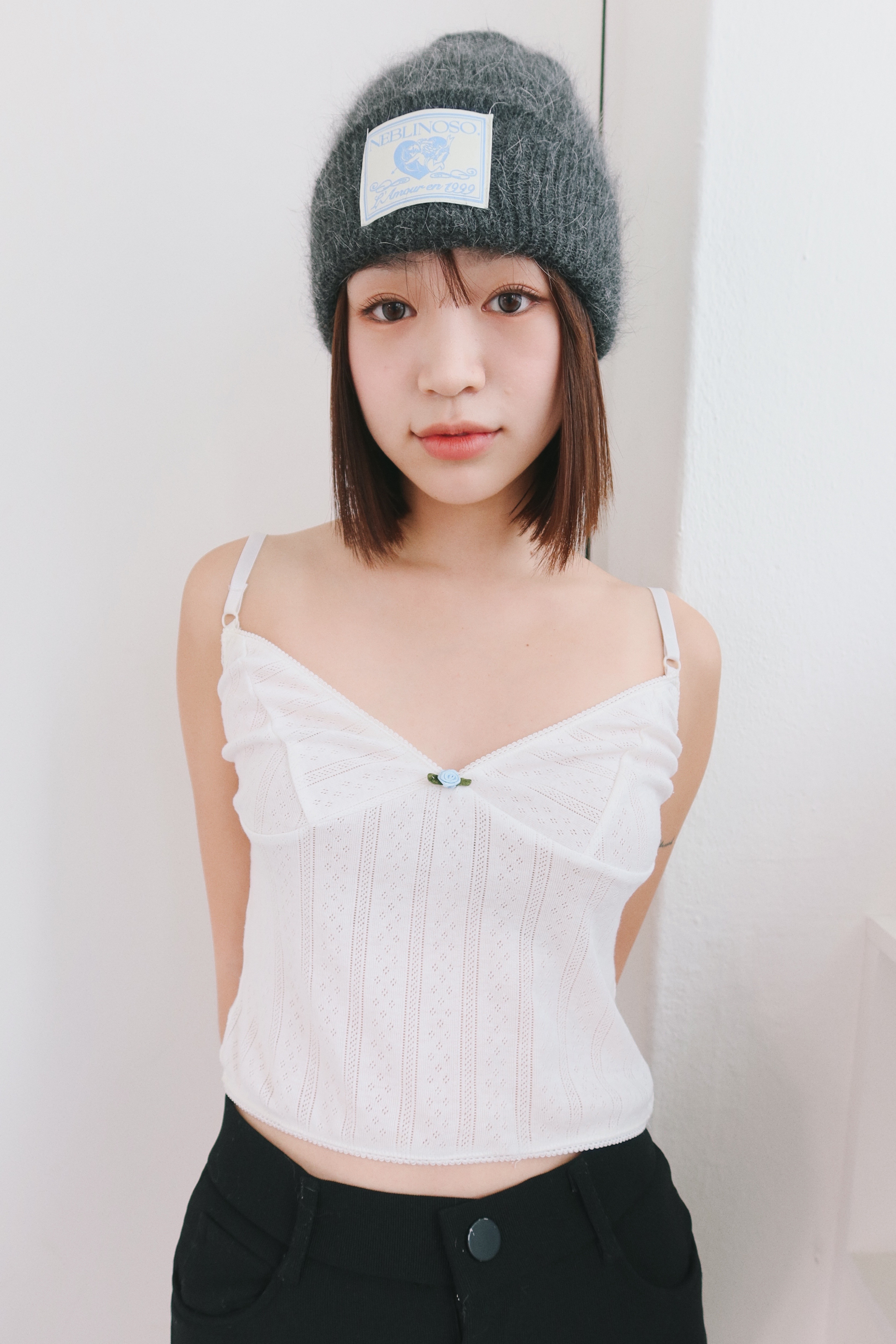Angel angora beanie [charcoal]