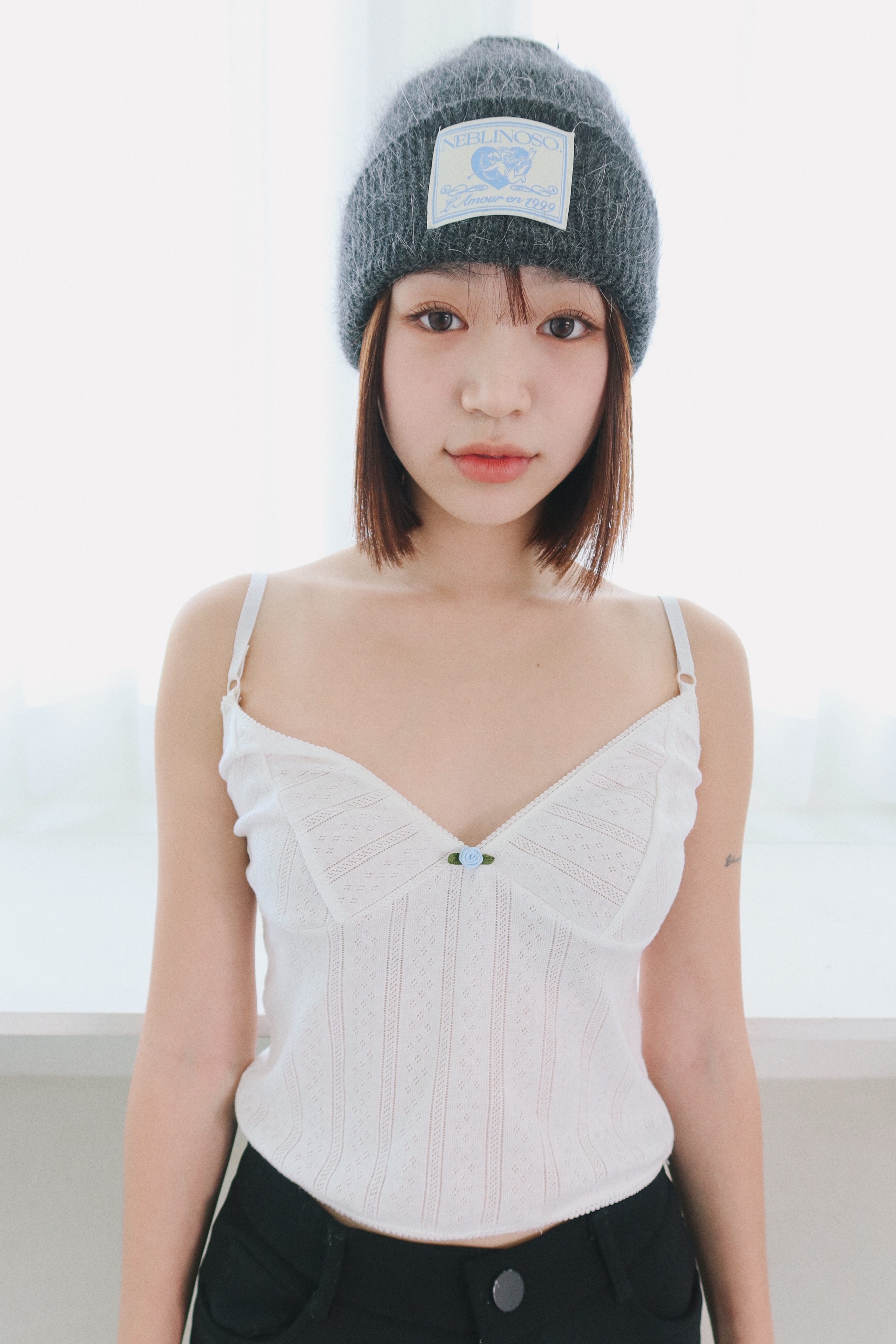 Angel angora beanie [charcoal]