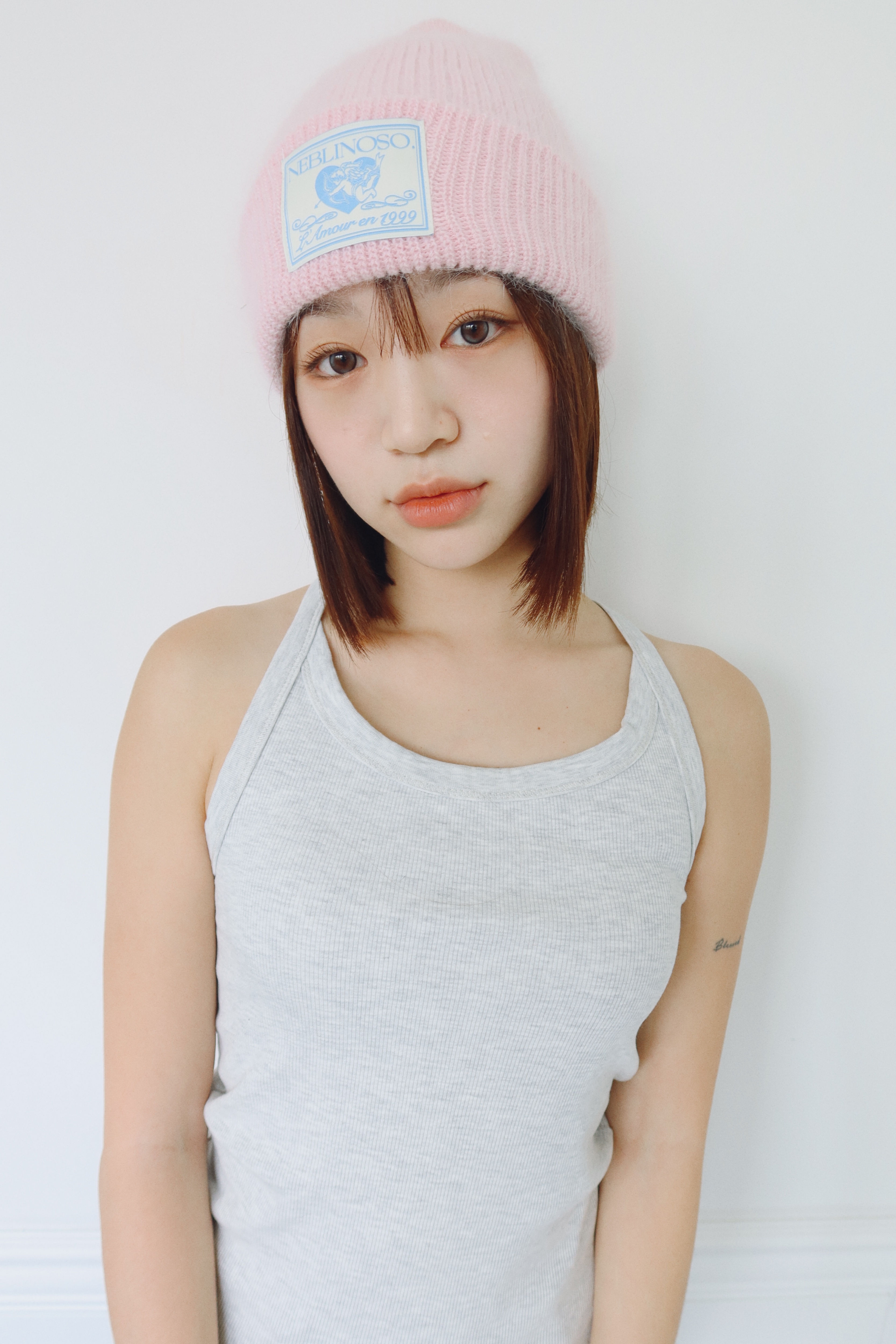 Angel angora beanie [baby pink]