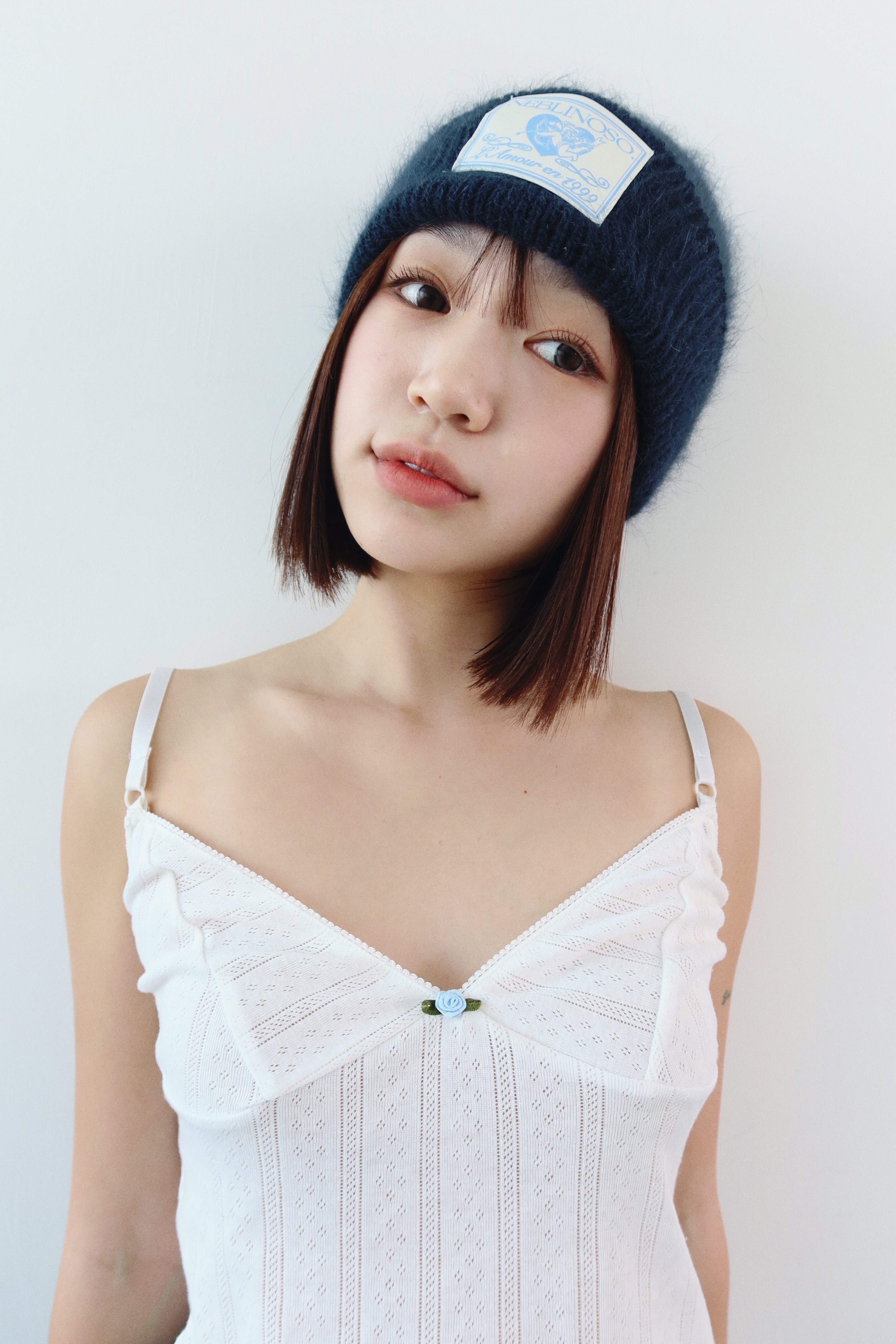 Angel angora beanie [navy]