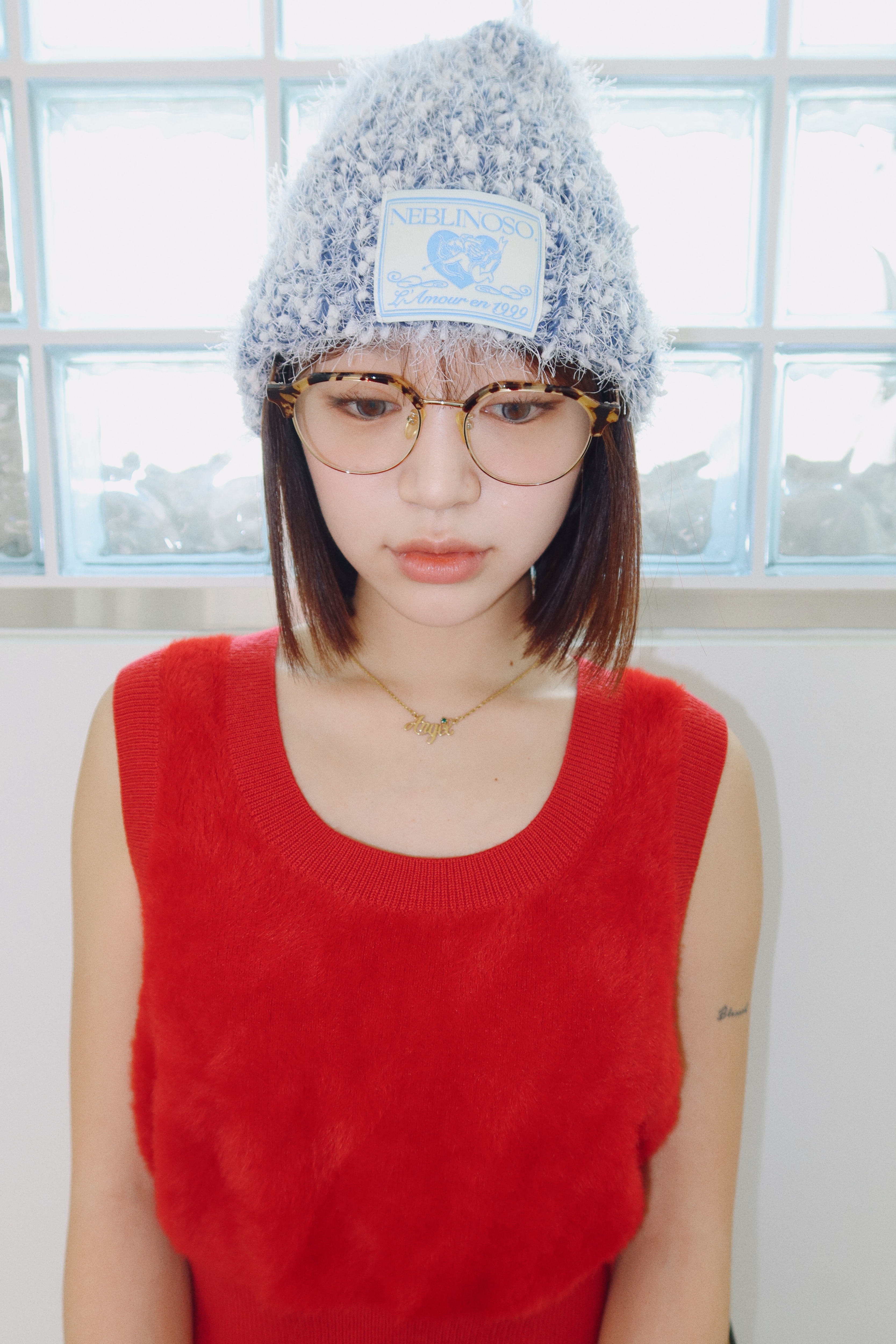 Angel boucle beanie [navy]