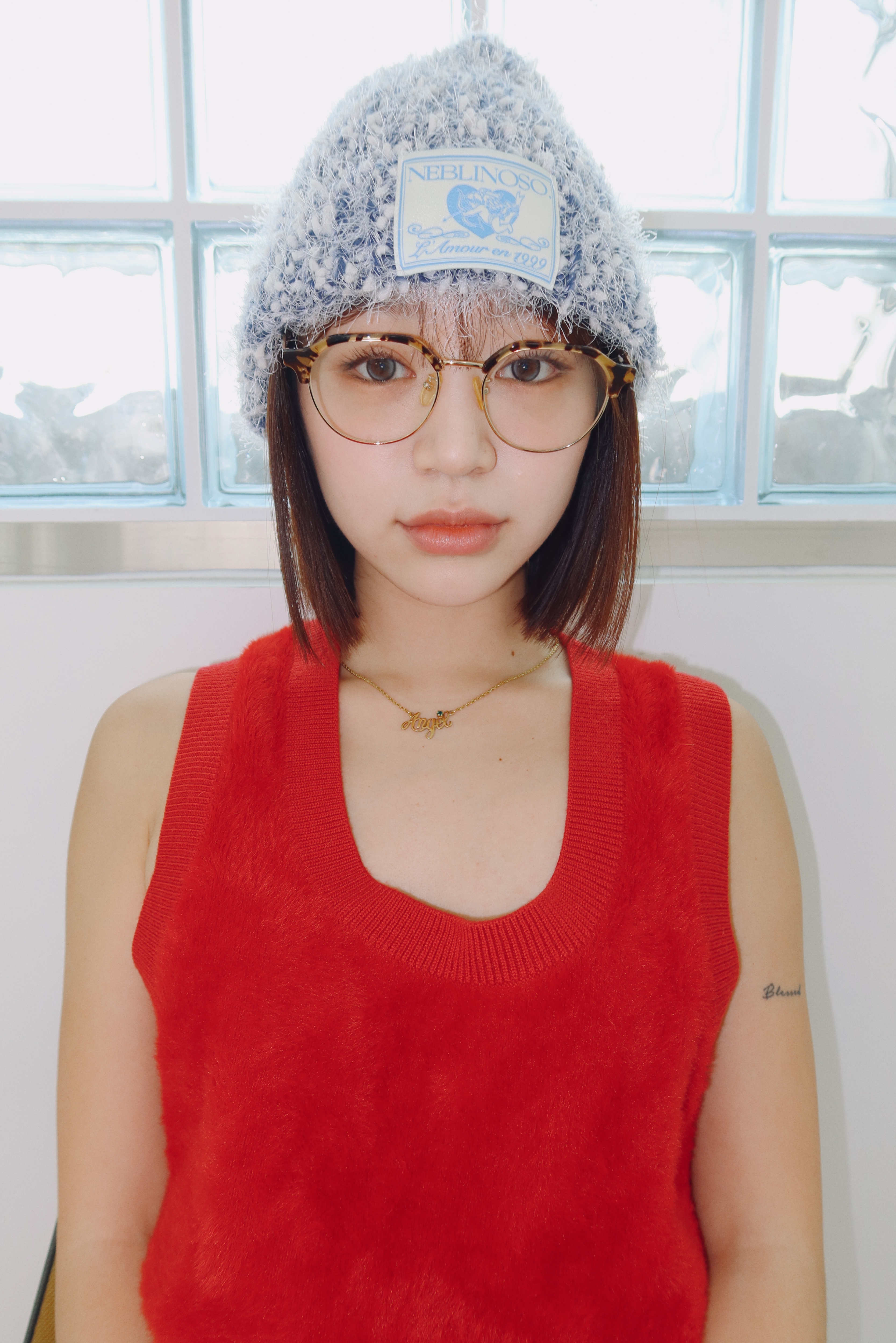 Angel boucle beanie [navy]