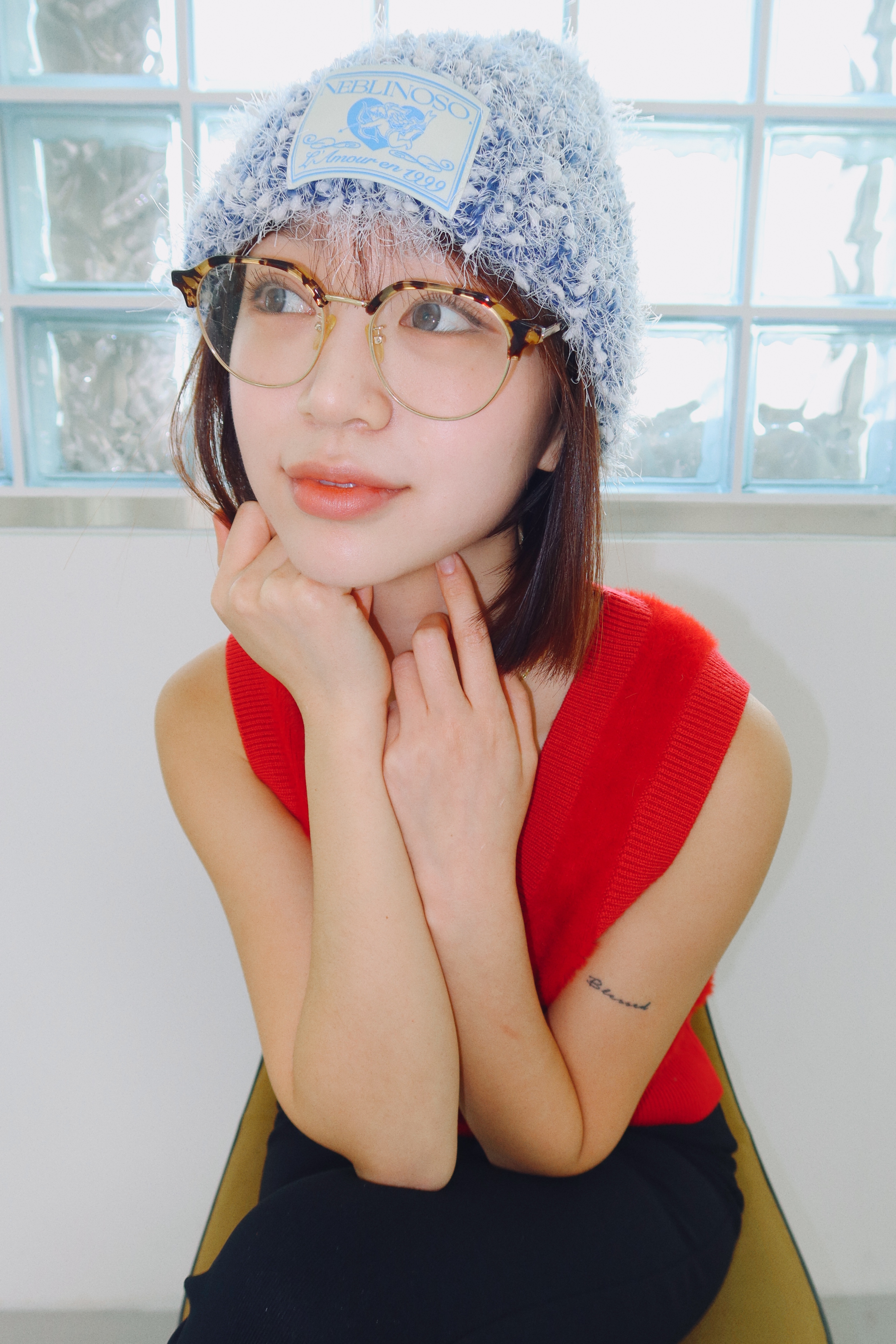 Angel boucle beanie [navy]