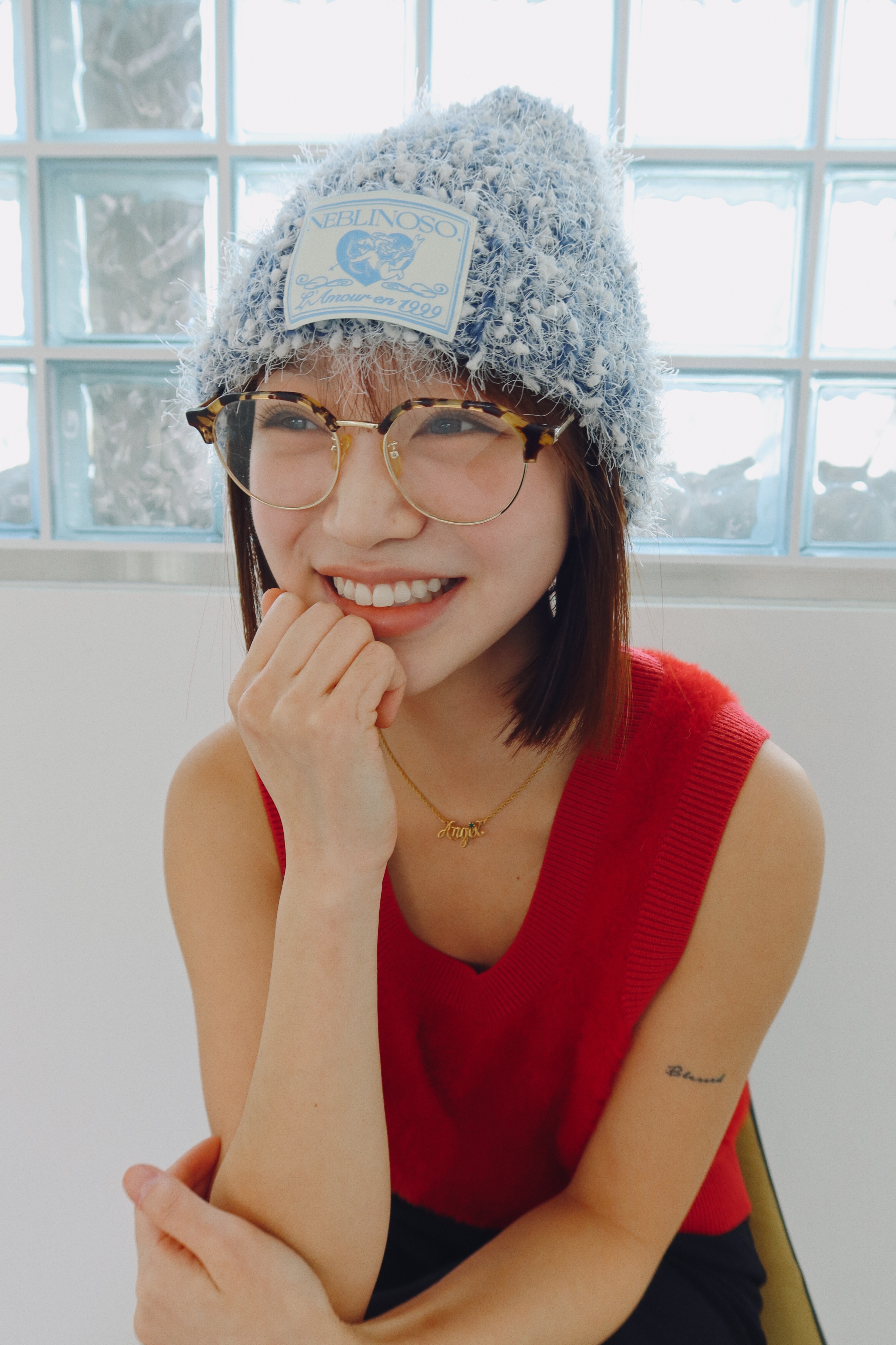 Angel boucle beanie [navy]