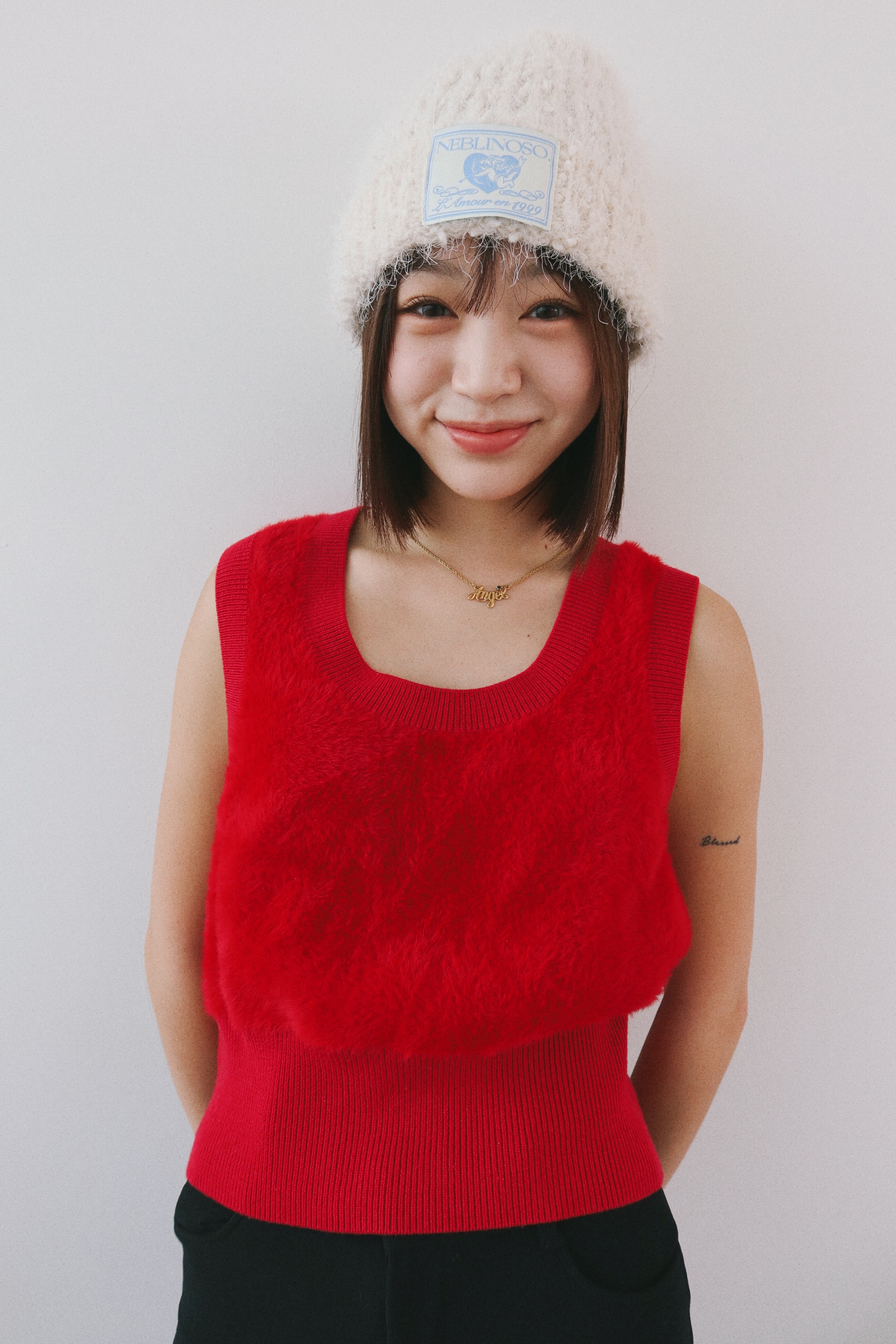Angel boucle beanie [ivory]