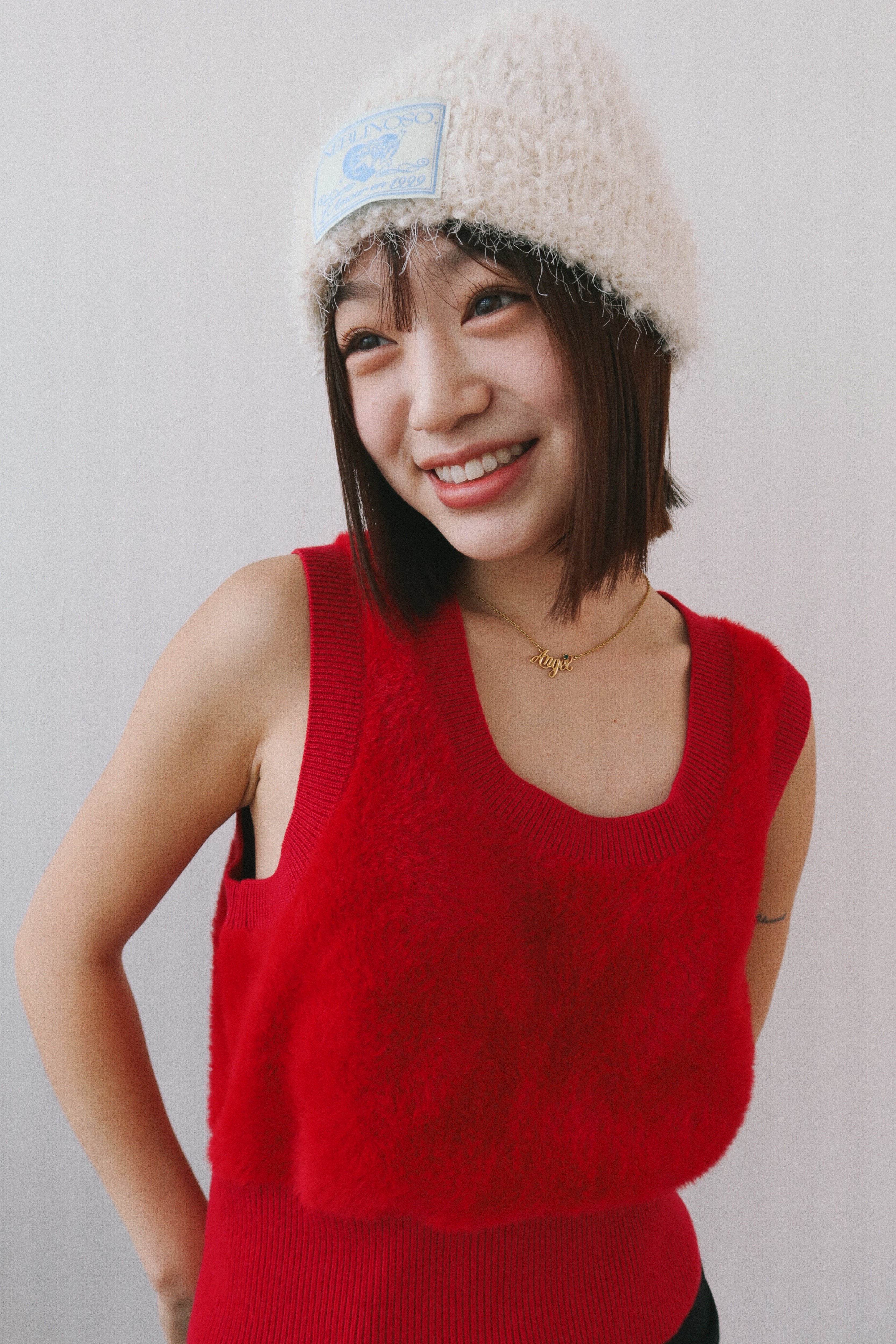 Angel boucle beanie [ivory]