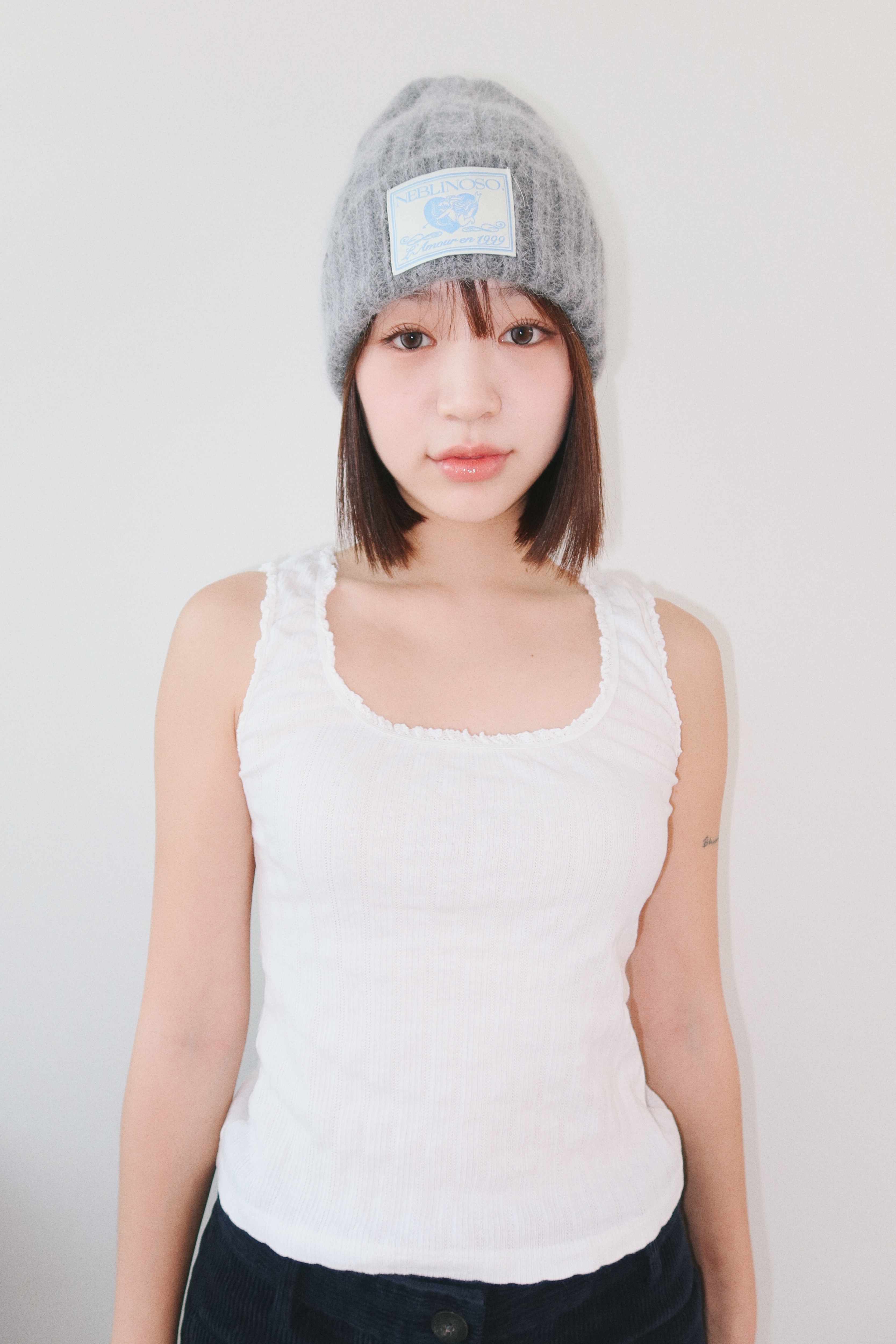 Angel twist angora beanie [grey]