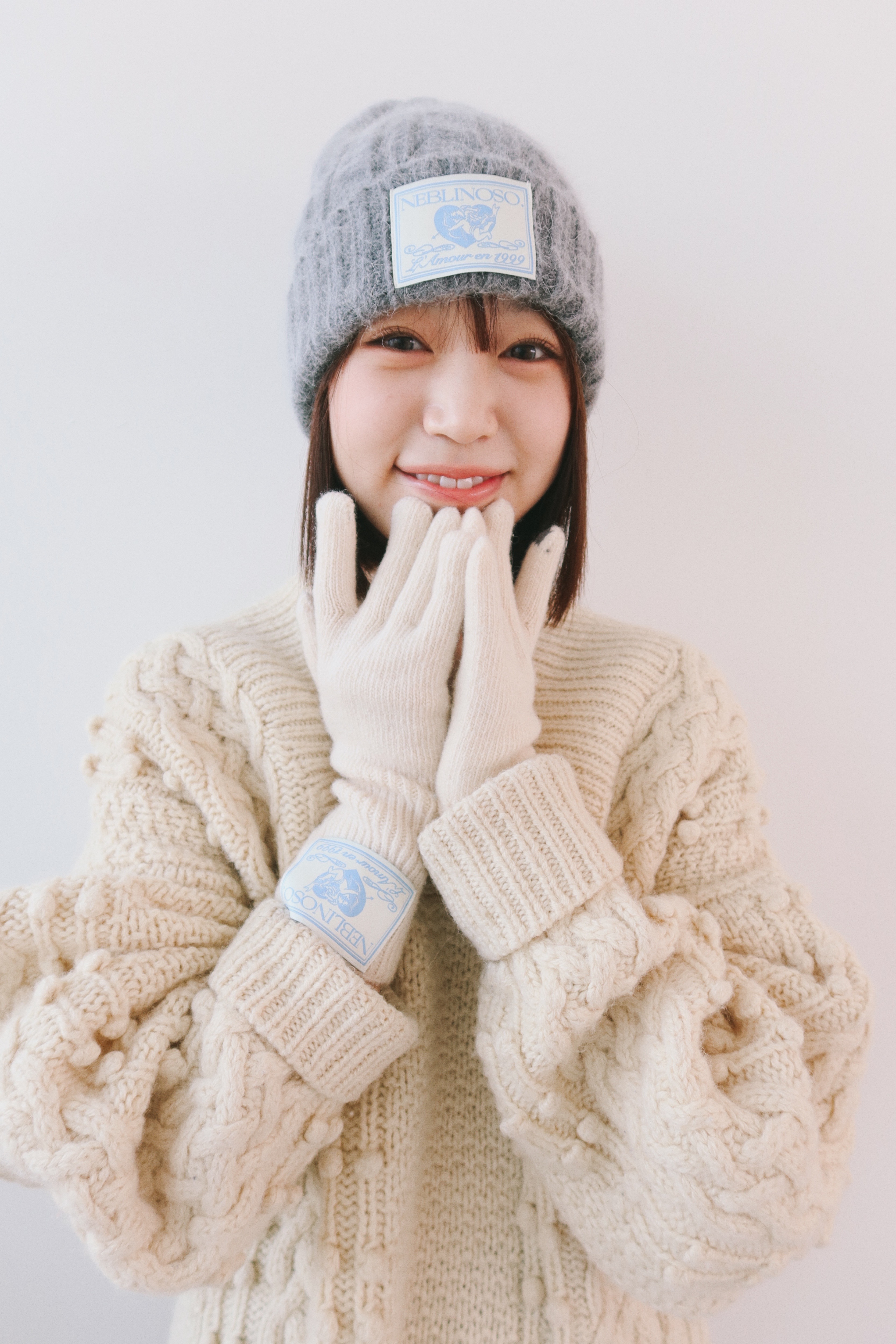 Angel twist angora beanie [grey]