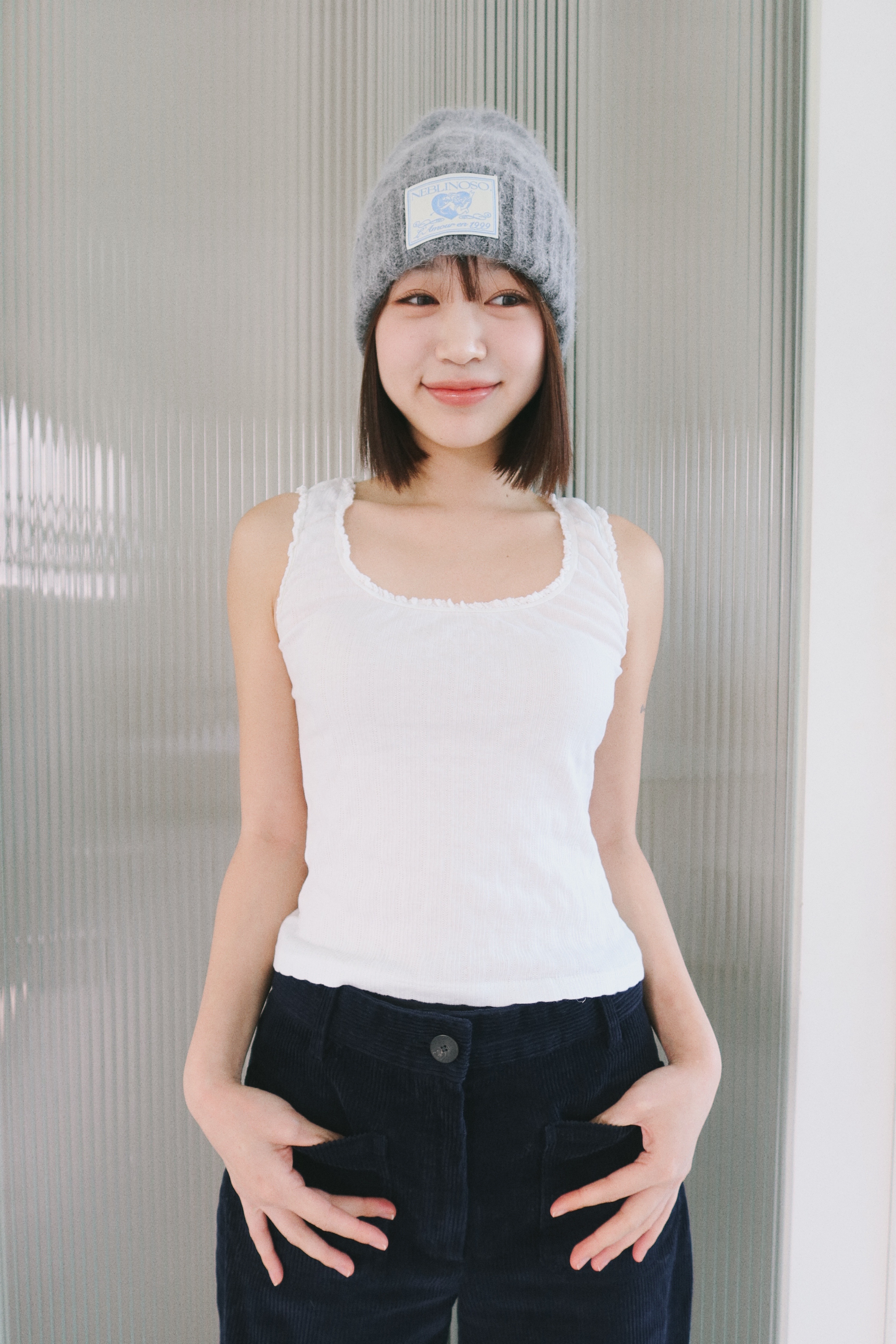 Angel twist angora beanie [grey]