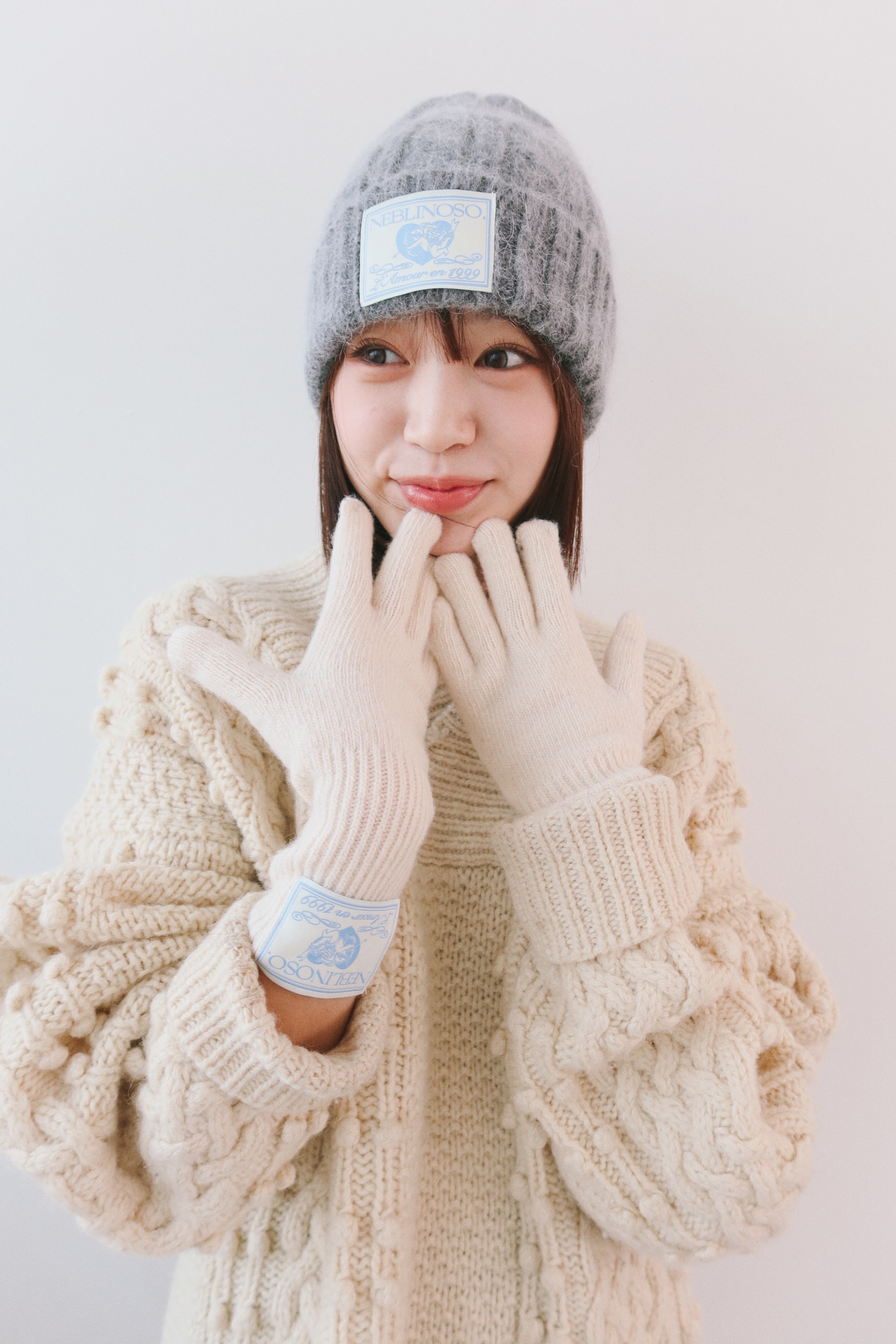 Angel twist angora beanie [grey]