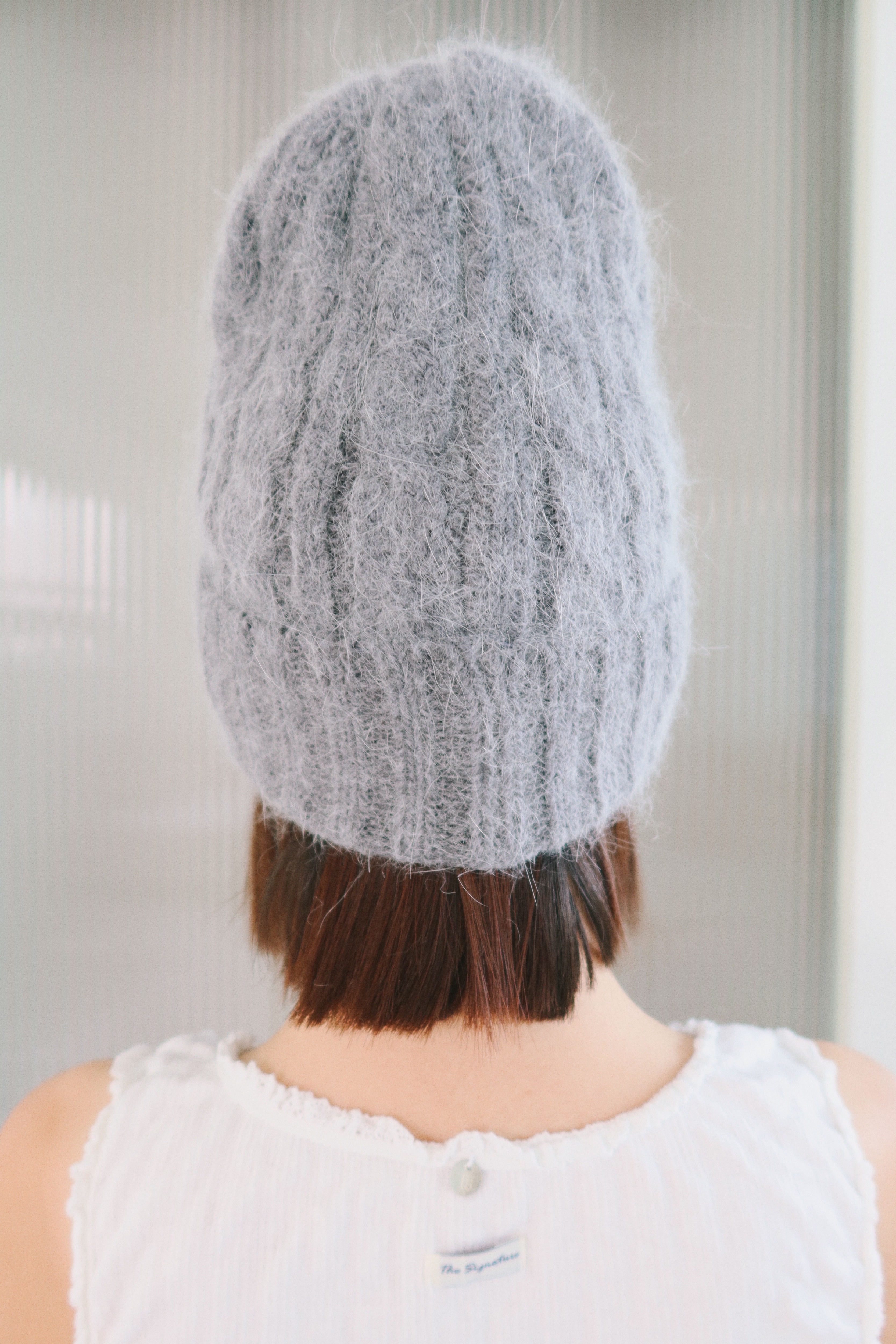 Angel twist angora beanie [grey]