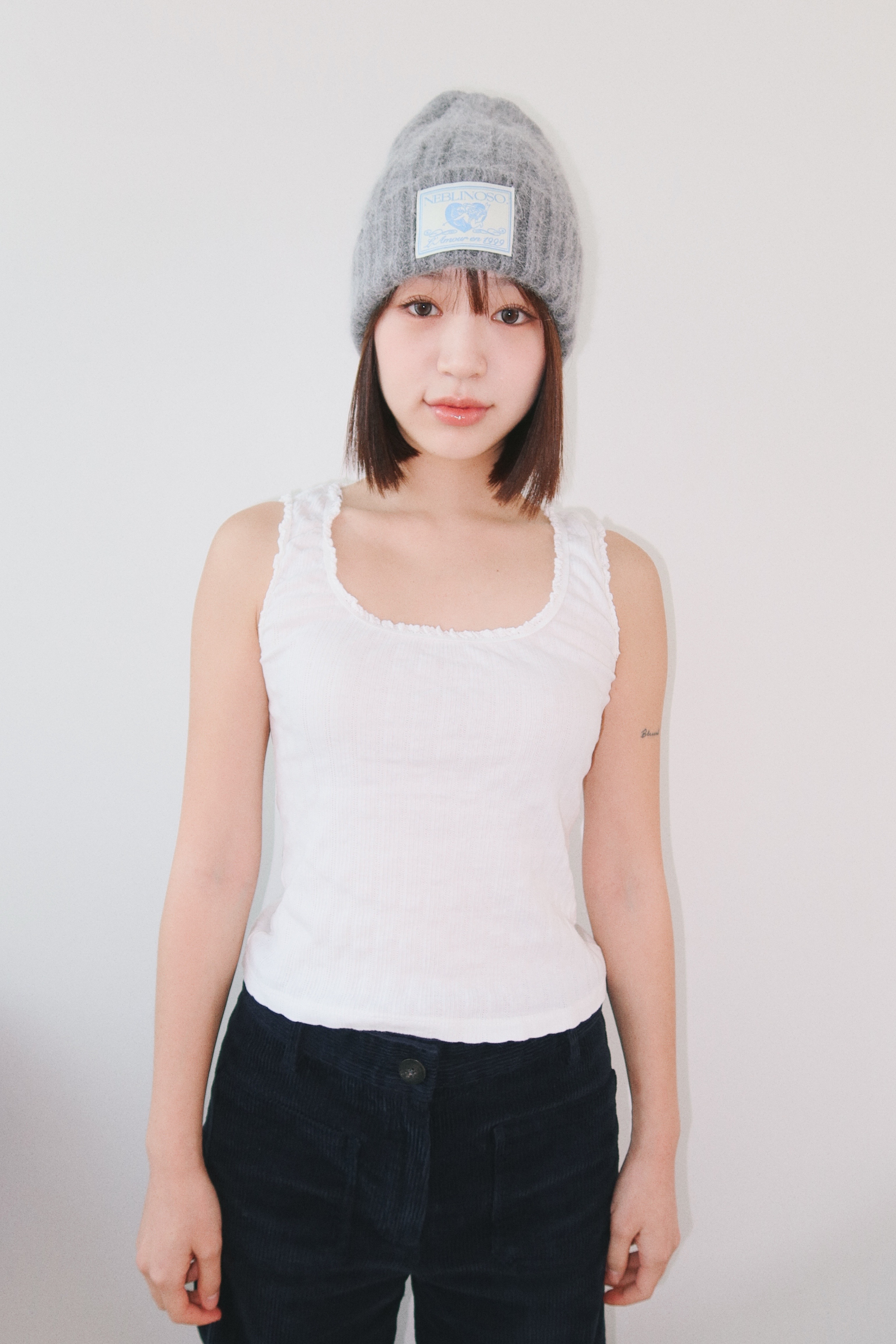 Angel twist angora beanie [grey]