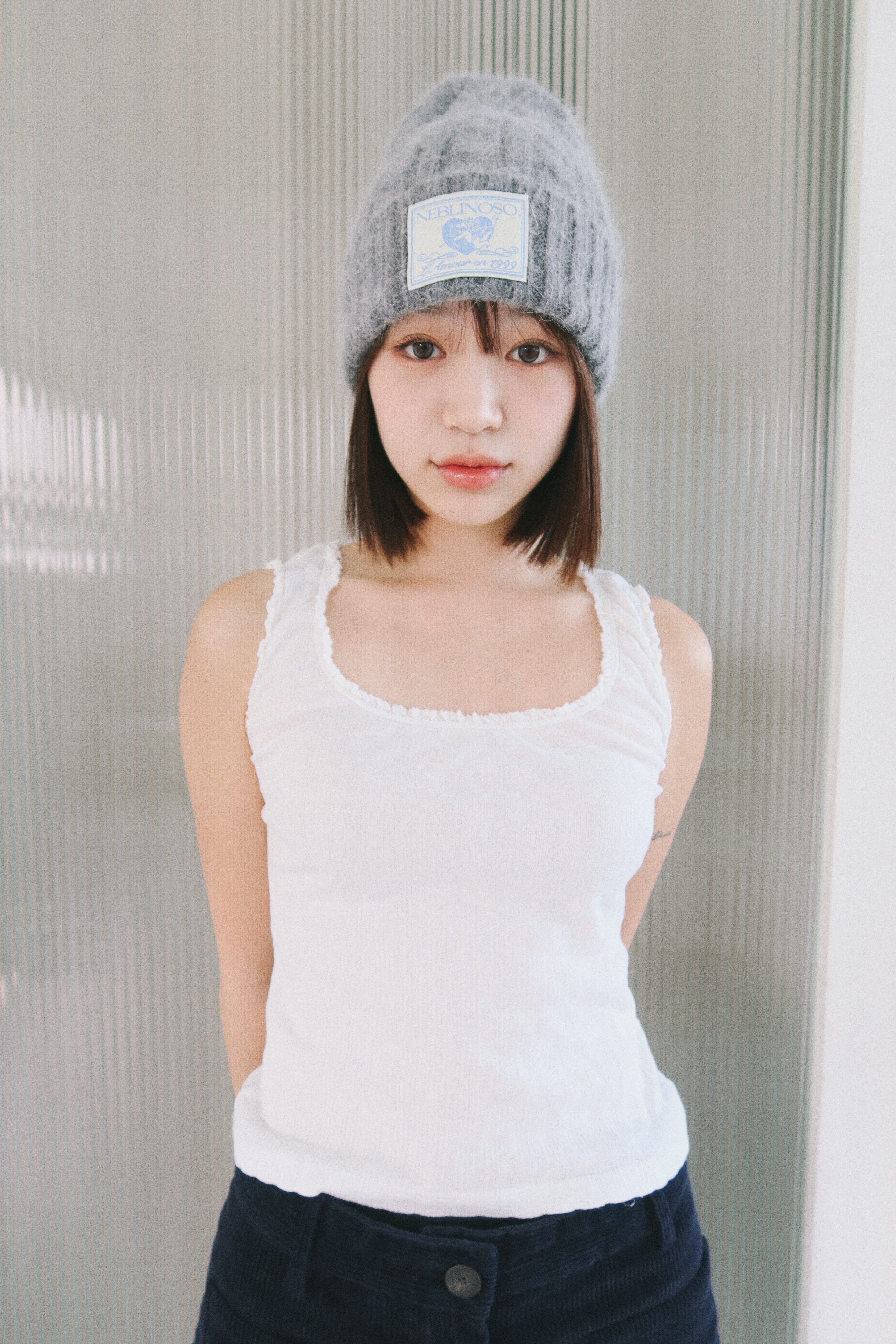 Angel twist angora beanie [grey]
